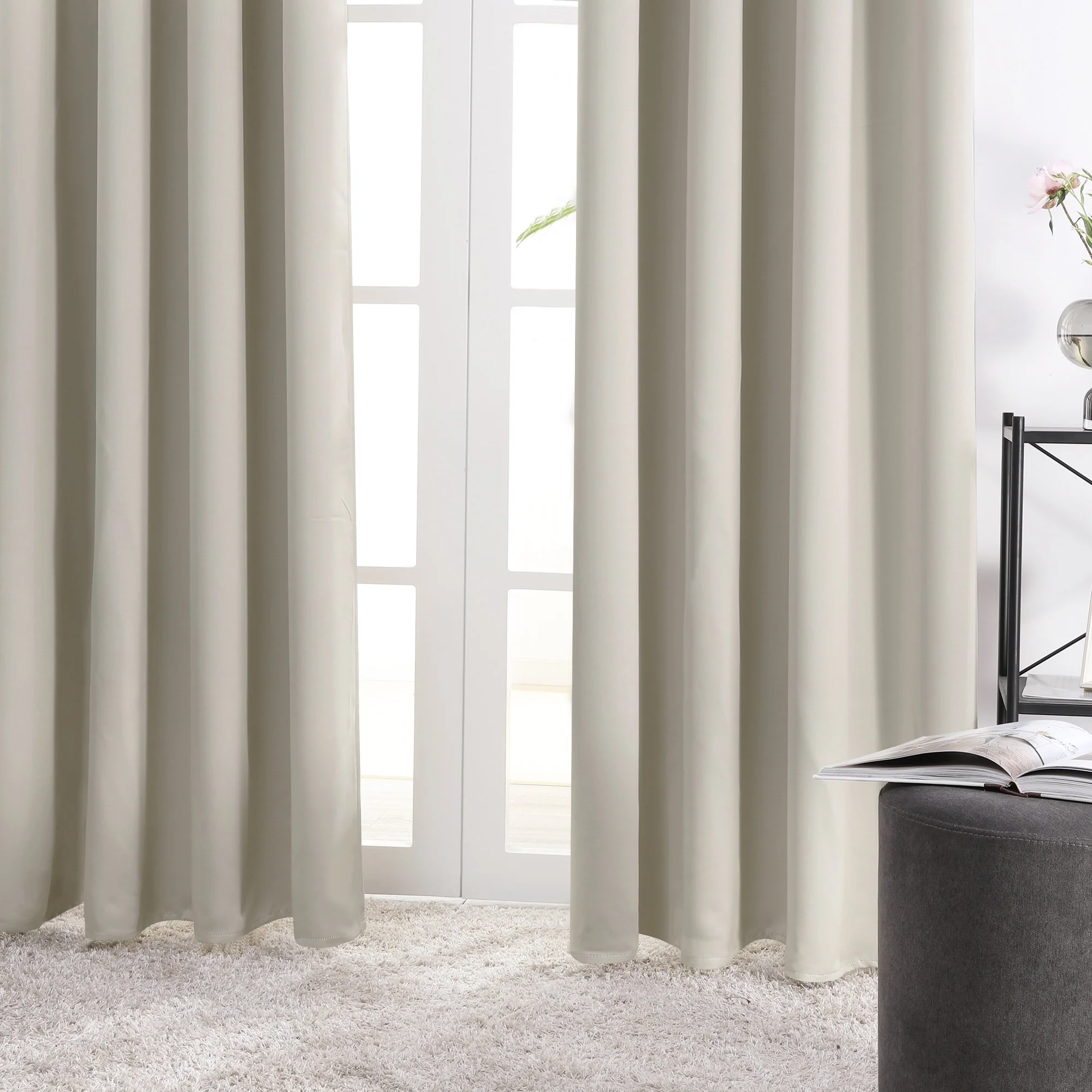 Deconovo Solid Rod Pocket Curtain Panel Pair (2 Panel)