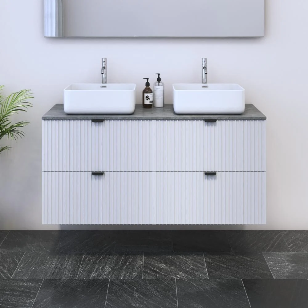 Nicole 4S 120 Double Sink Floating Bathroom Vanity (48