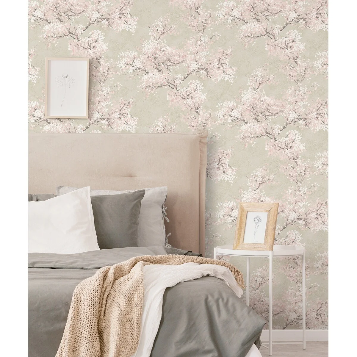 NextWall Cherry Blossom Grove and Stick Wallpaper