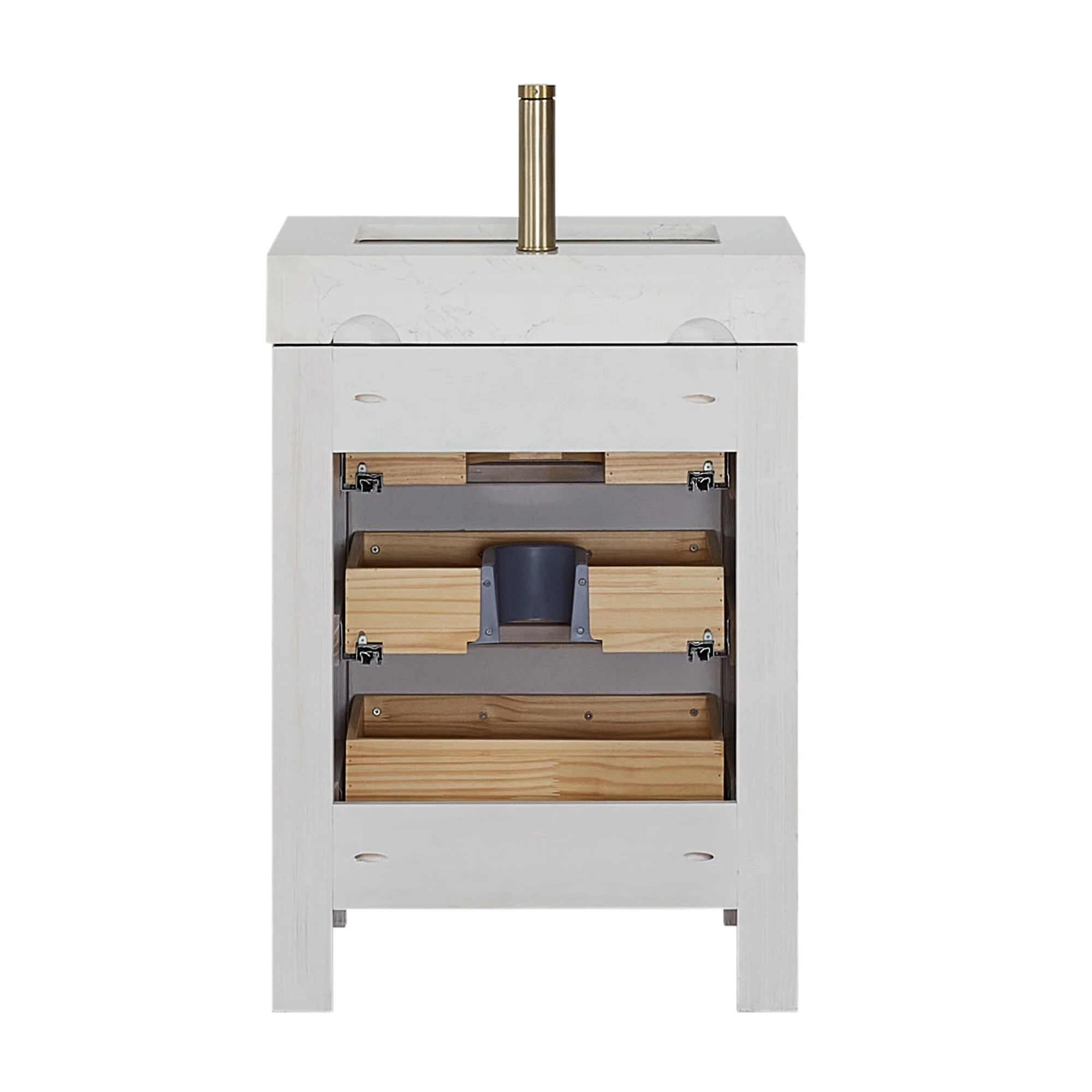 Leon 24 in. Single Bathroom Vanity with Composite Stone Top