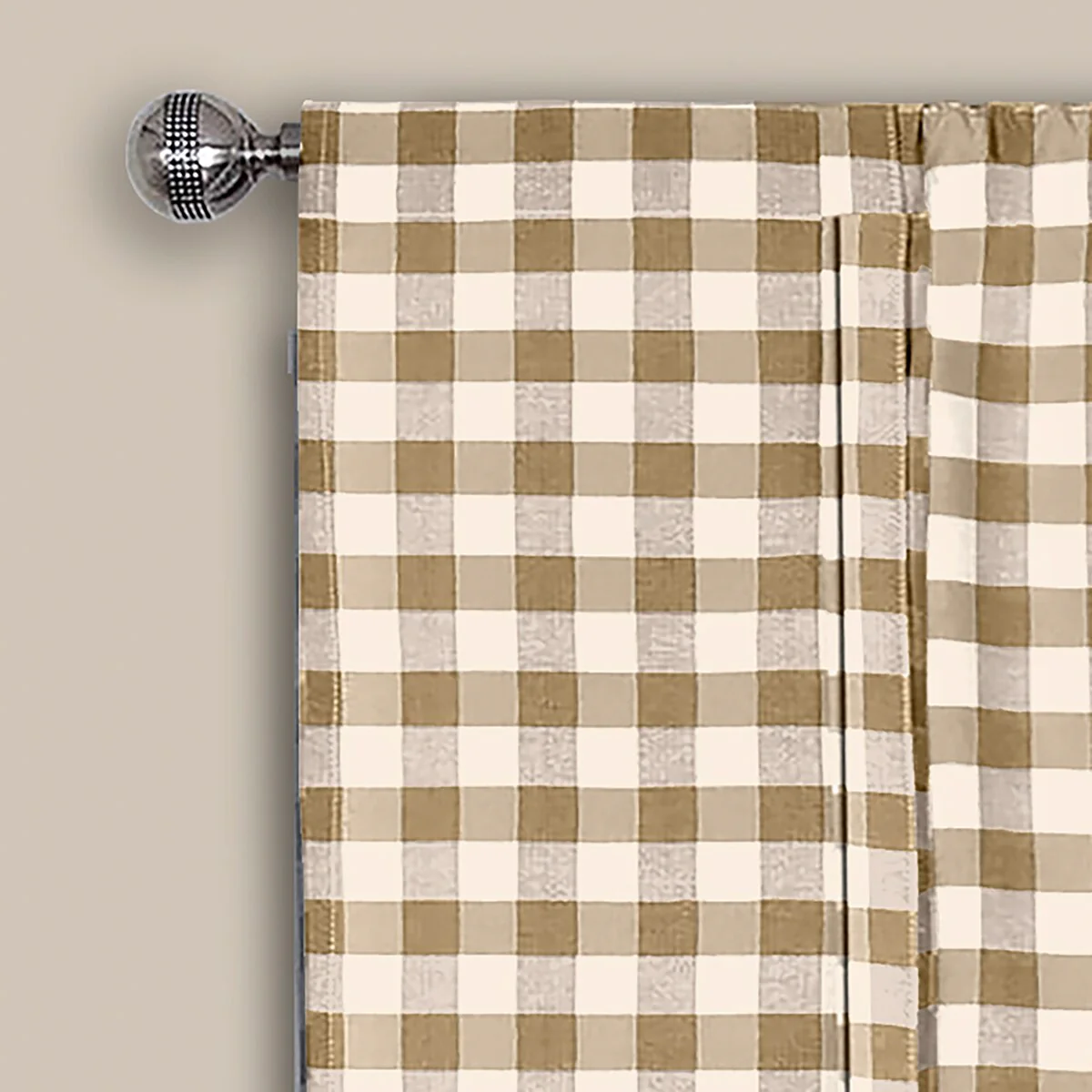 Achim Cotton Blend 63-inch Long Buffalo-check Window Tie-Up Shade