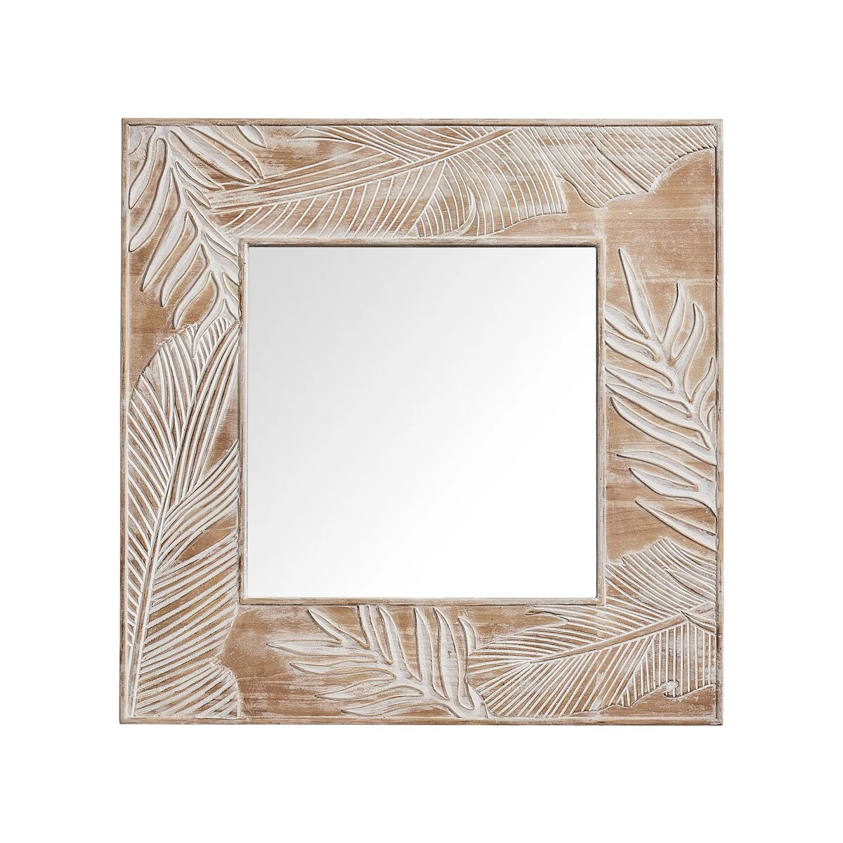 Rustic Wooden Framed Wall Mirror, Natural Wood Accent Mirror - 1.2 in. D x 32 in. L x 1.2 in. W x 32 in. H