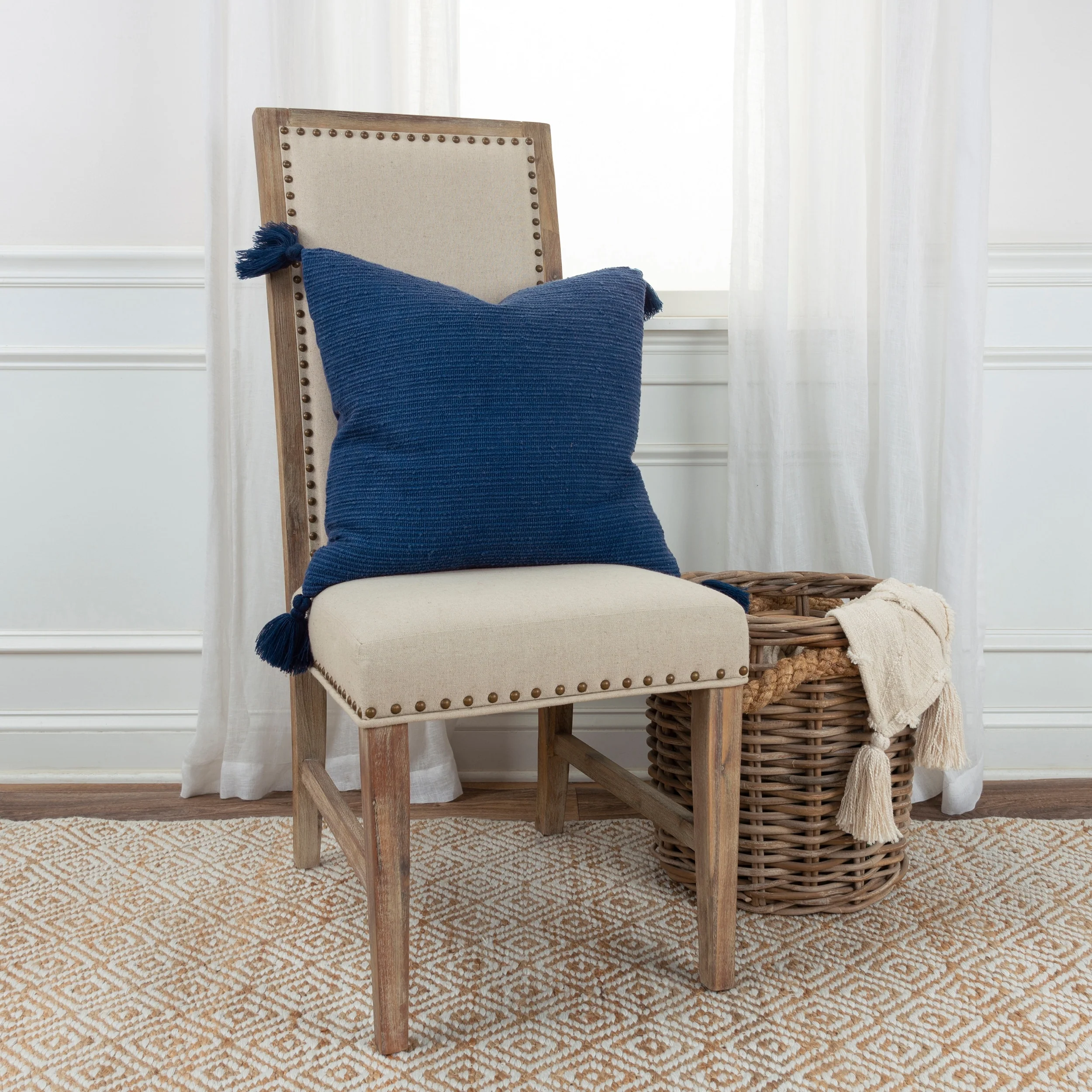 Rizzy Home Solid Stripe Throw Pillow Cover