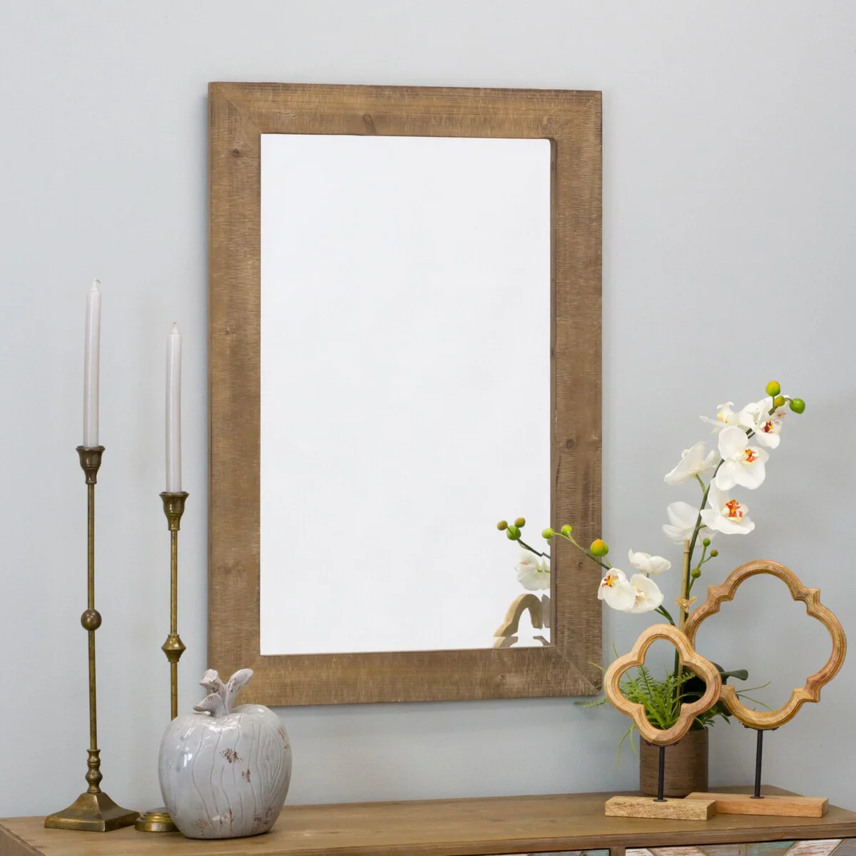 Morris Rectangular Nutmeg Brown Wall Mirror (36 x 24) - 36