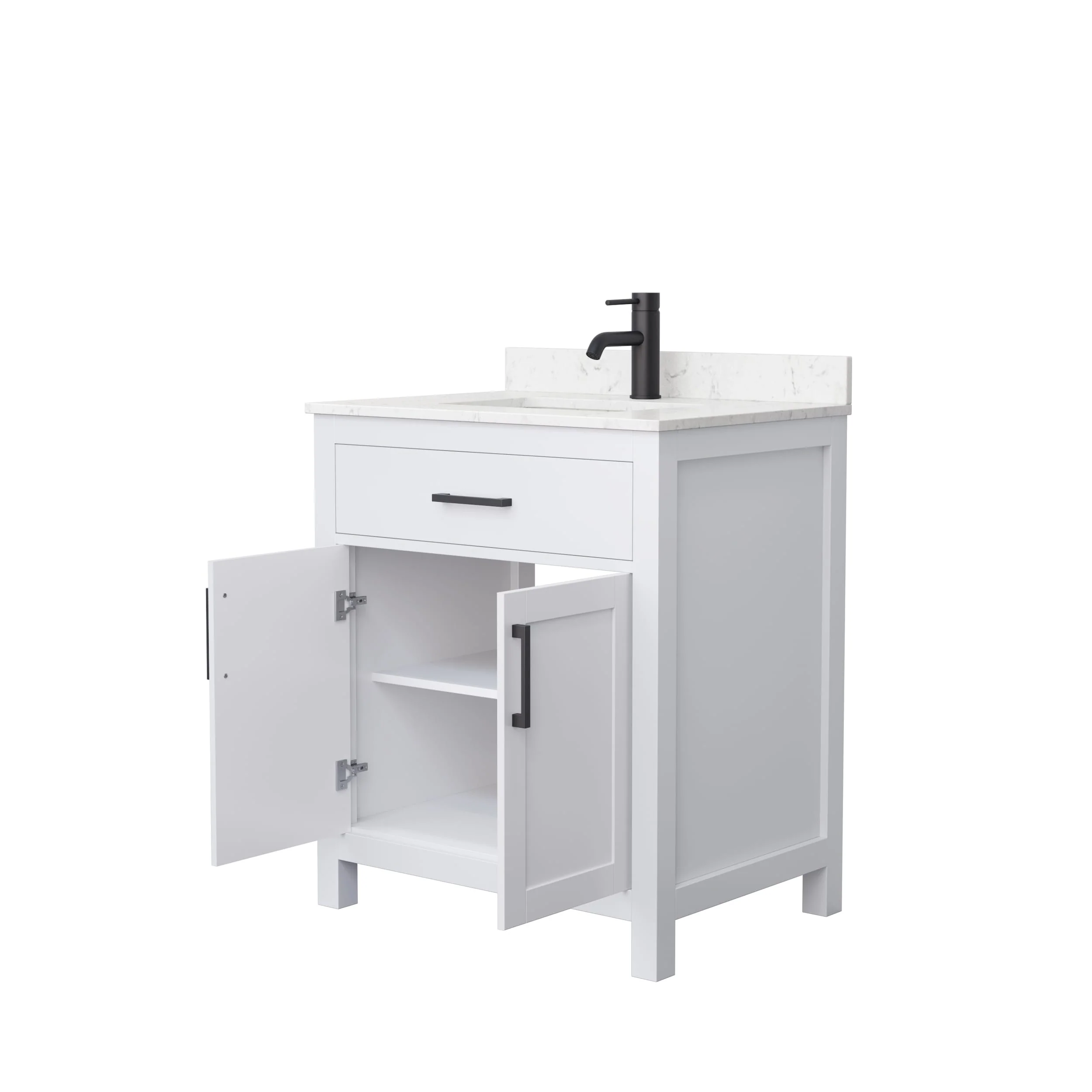Beckett 30 Inch Single Vanity, Cultured Marble Top