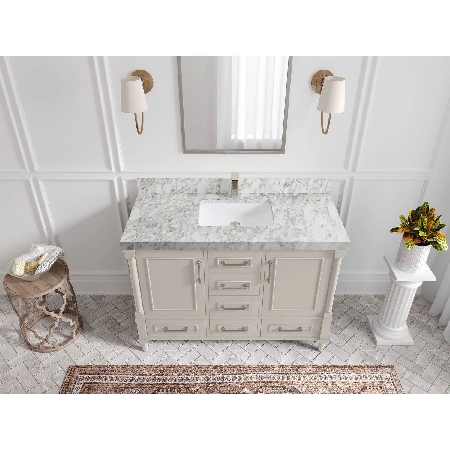 Willow Collections 48 in. W x 22 in. D Aberdeen Single Bowl Sink Bathroom Vanity with Countertop