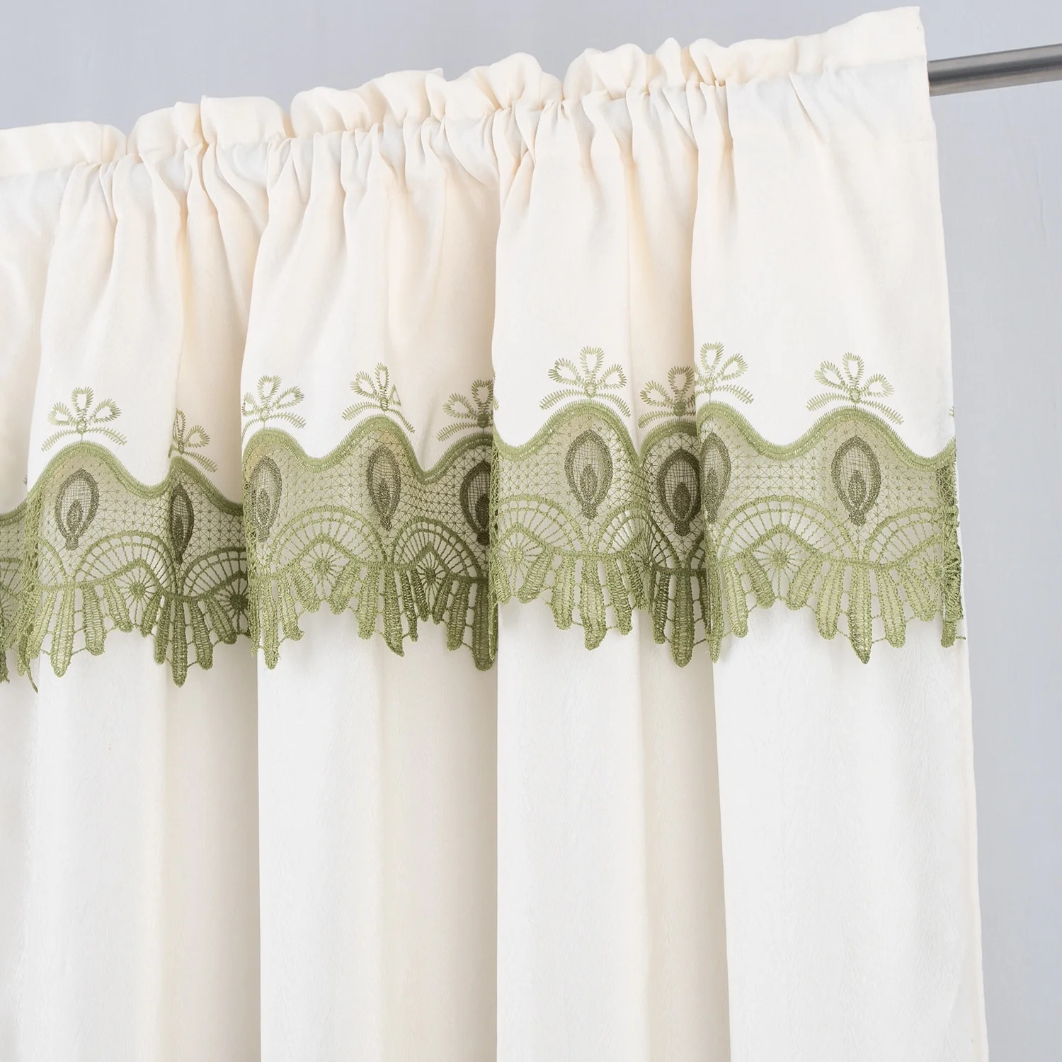 Betsy Macrame Embroidered Window Curtain Panel