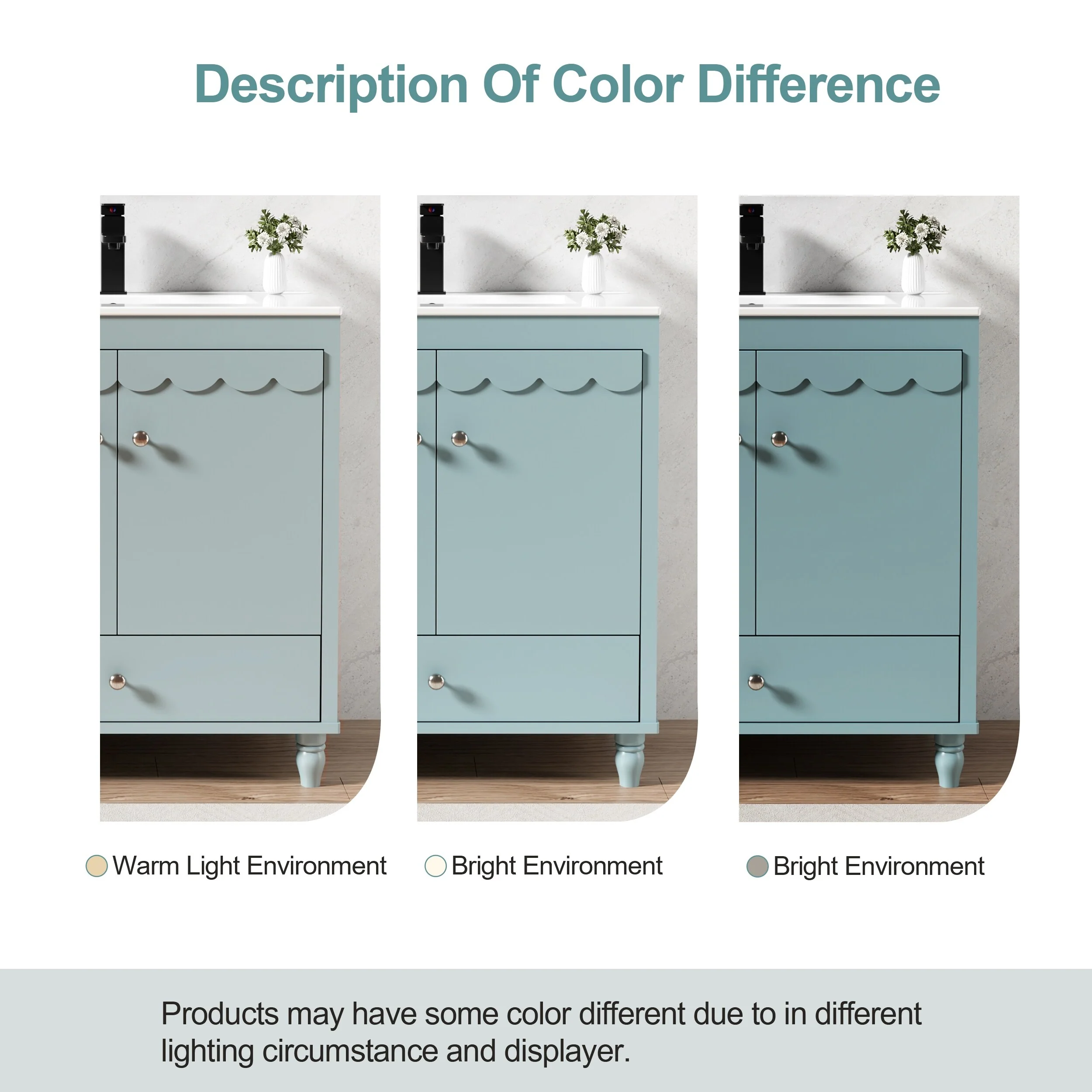 Lace Trim Freestanding Bathroom Vanity Set - Perfect for Bathrooms