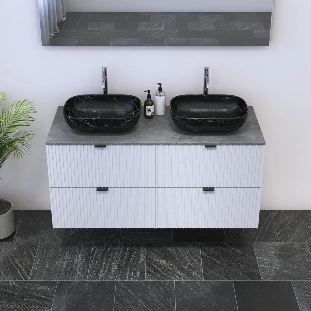 Nicole 4S 120 Double Sink Floating Bathroom Vanity (48
