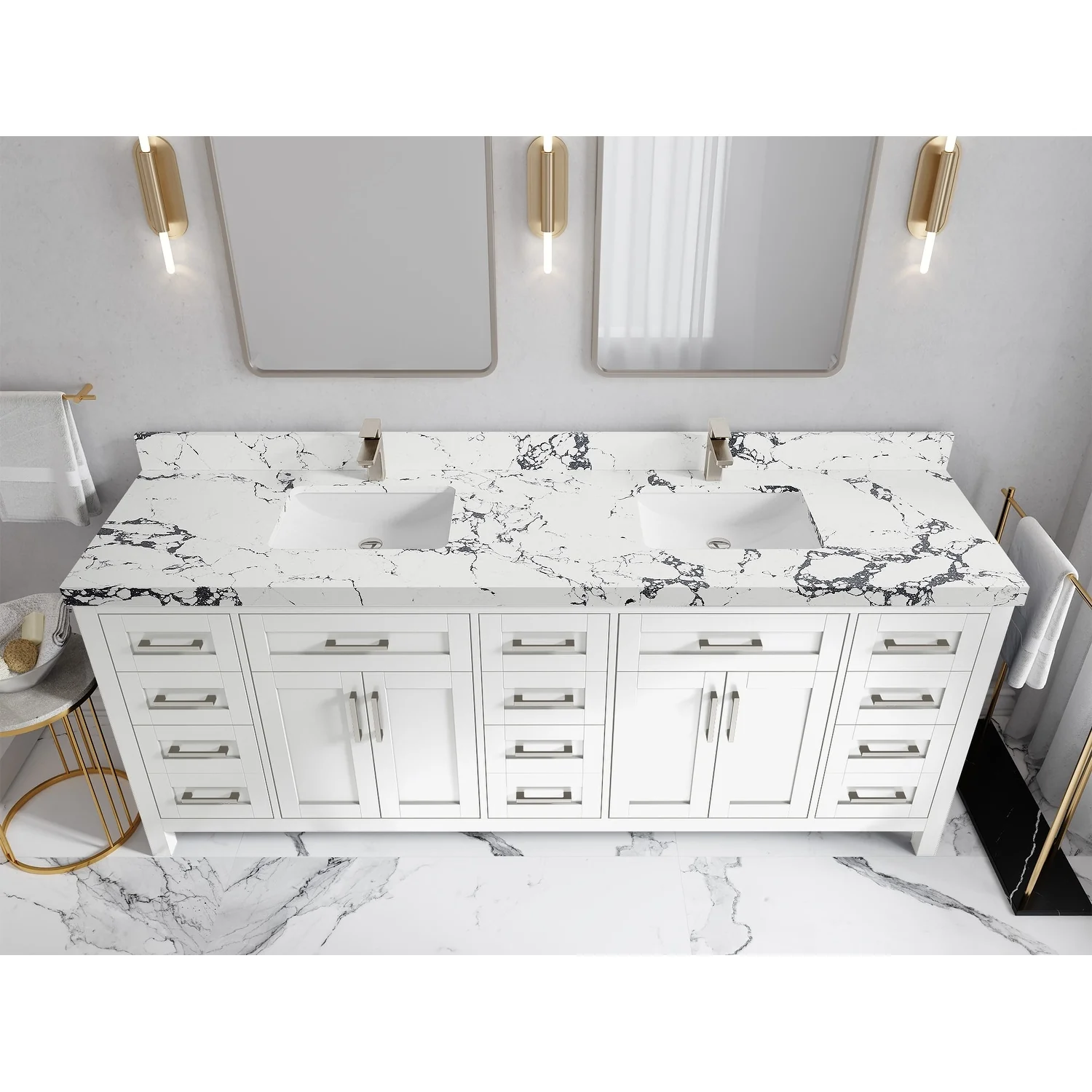 Willow Collections 72 in. W x 22 in. D Cambridge Double Sink Bathroom Vanity with Countertop