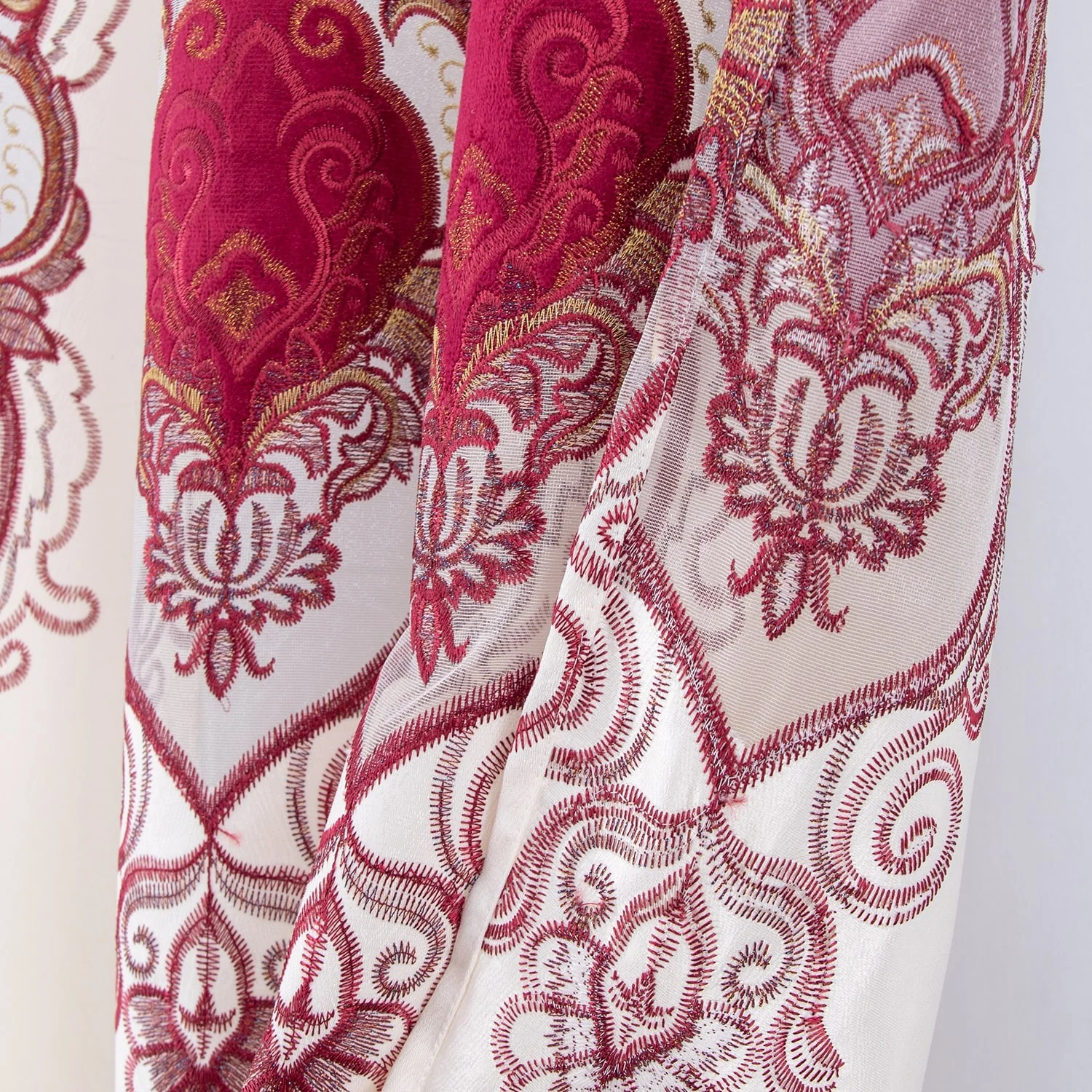 Betsy Macrame Embroidered Window Curtain Panel