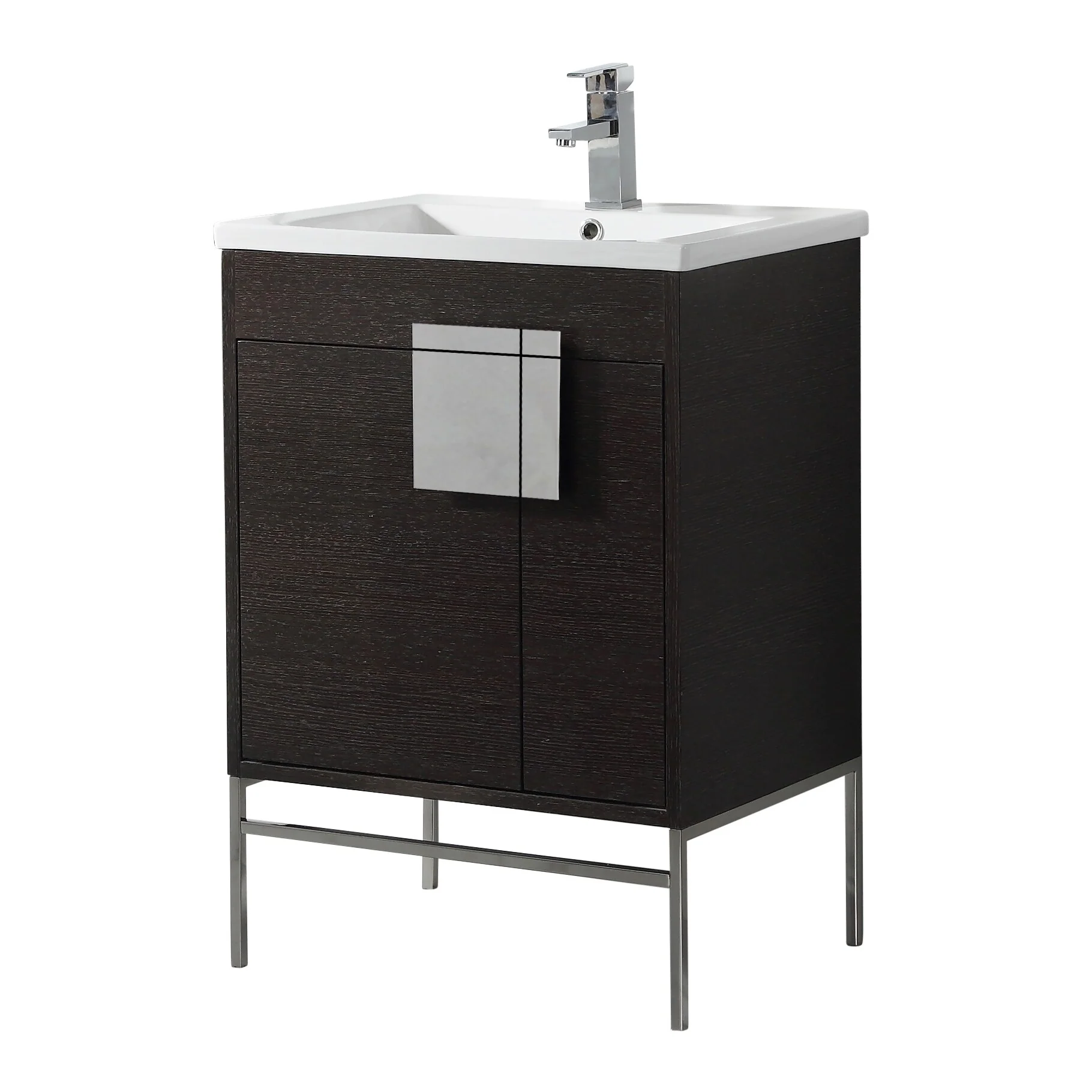 24-inch Modern Bathroom Vanity Set w/ Vitreous China Sink Top