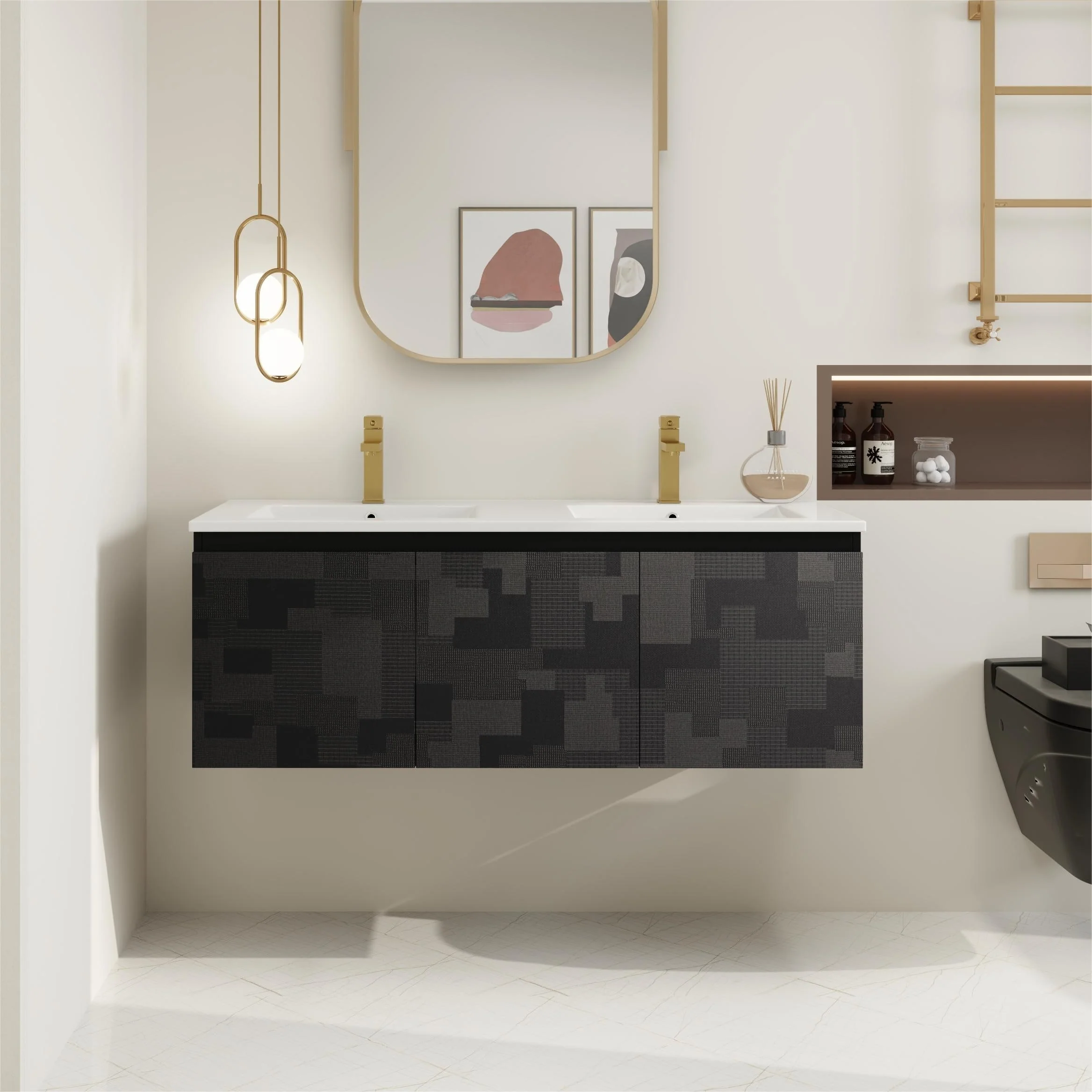 BNK 24/30/48 Inch Double Sink Bathroom Vanity with Soft Close Door