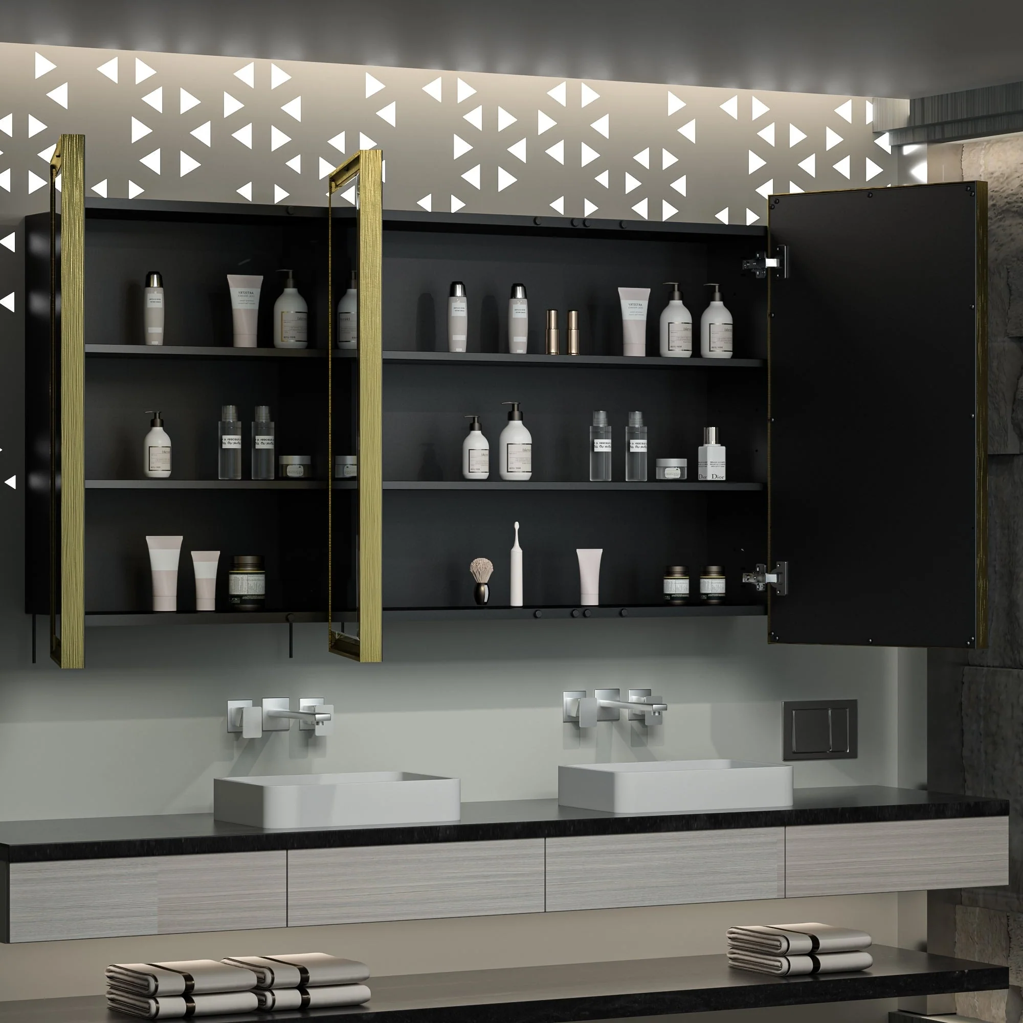 TokeShimi Medicine Cabinets for Bathroom with Mirror, Beveled Framed