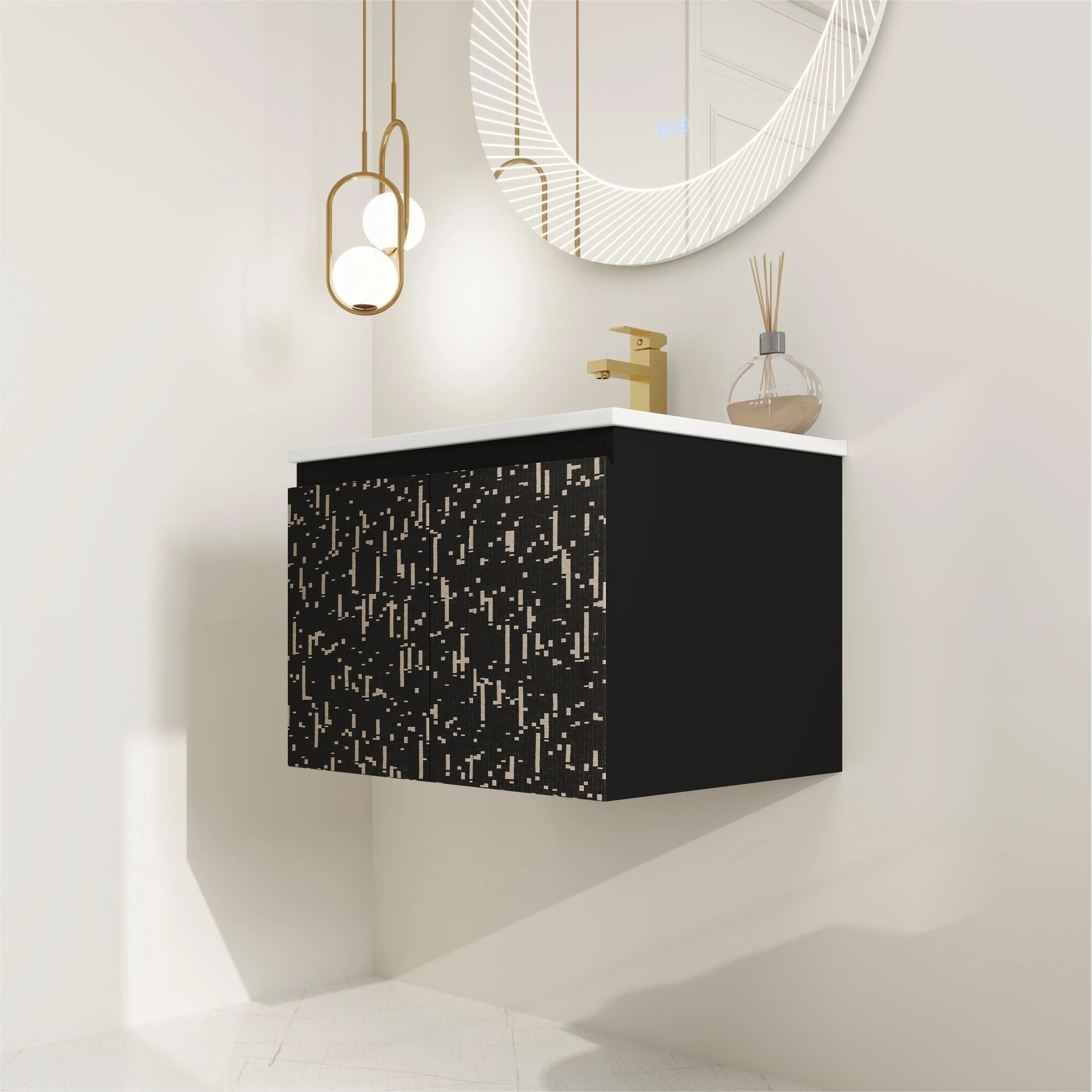 BNK 24/30/48 Inch Double Sink Bathroom Vanity with Soft Close Door