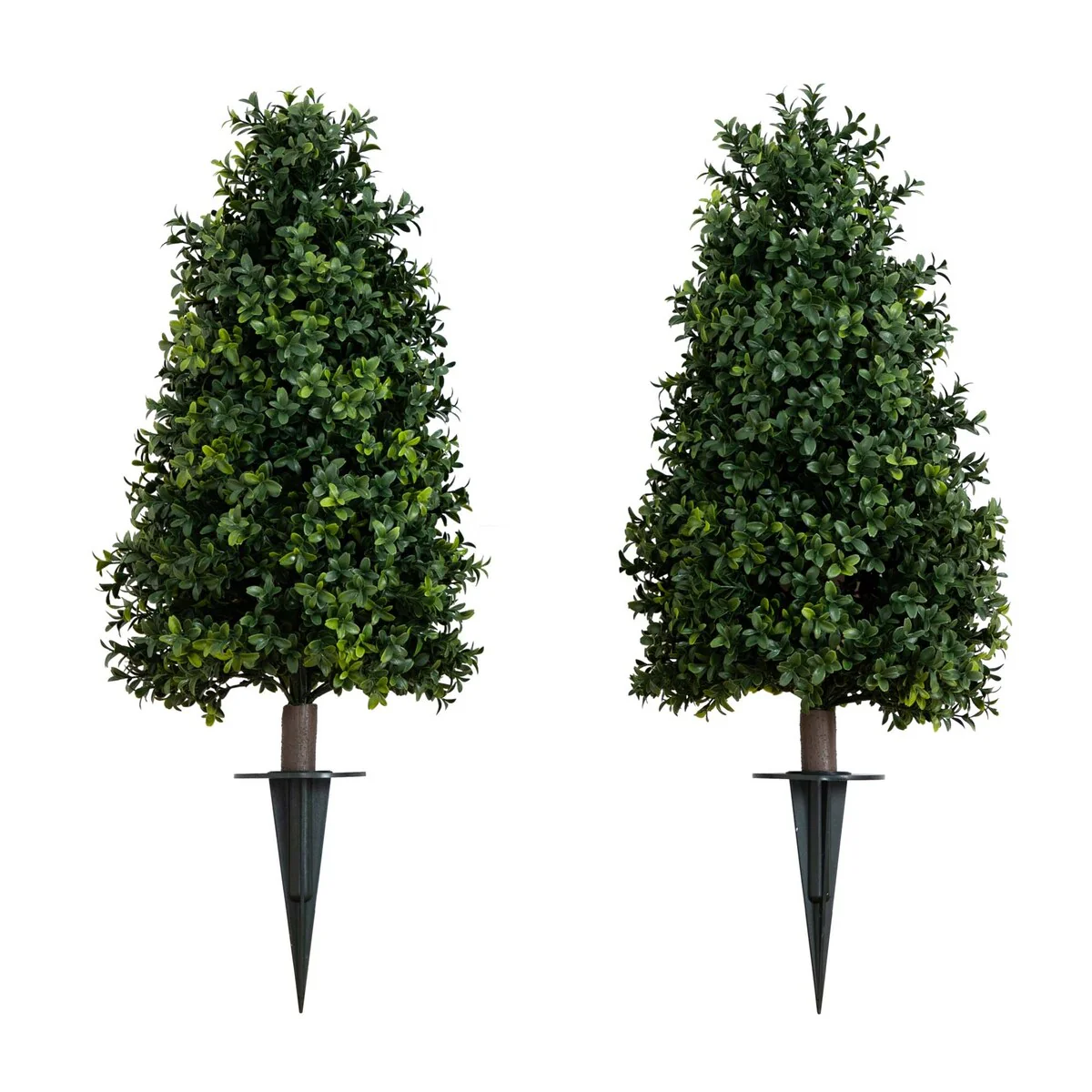 2.5' UV Resistant Artificial Boxwood Plant with Stake - Set of 2 - Green