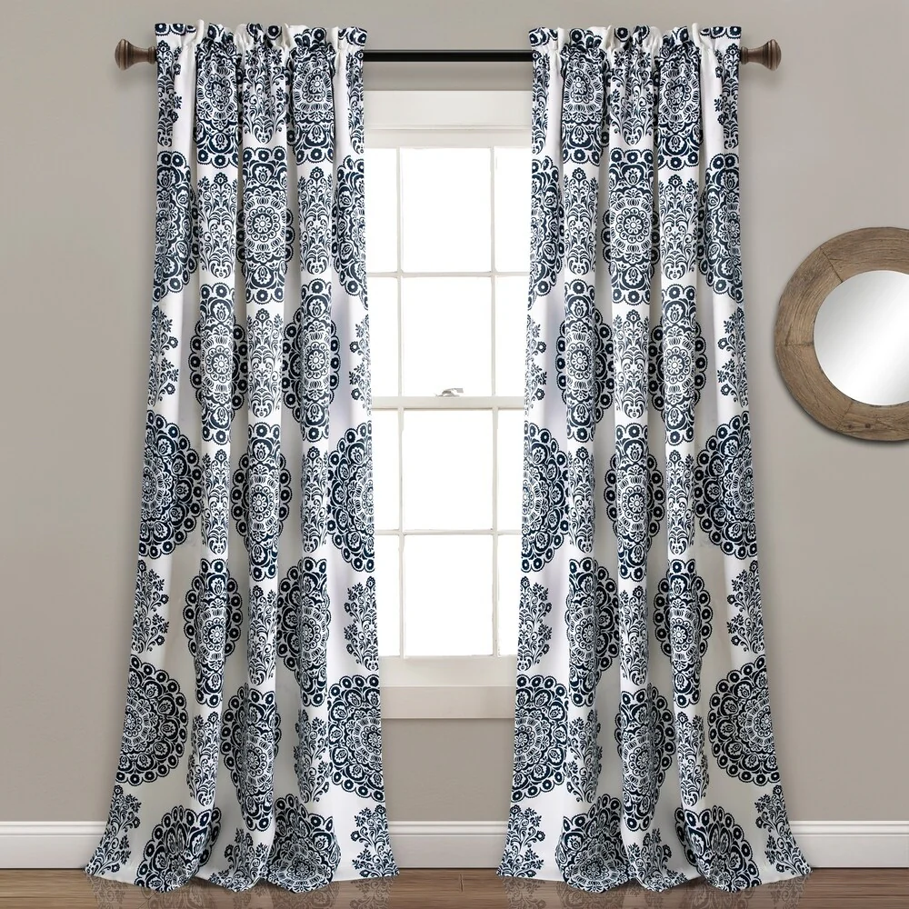 Lush Decor Evelyn Medallion Room-darkening Window Curtain Panel Pair