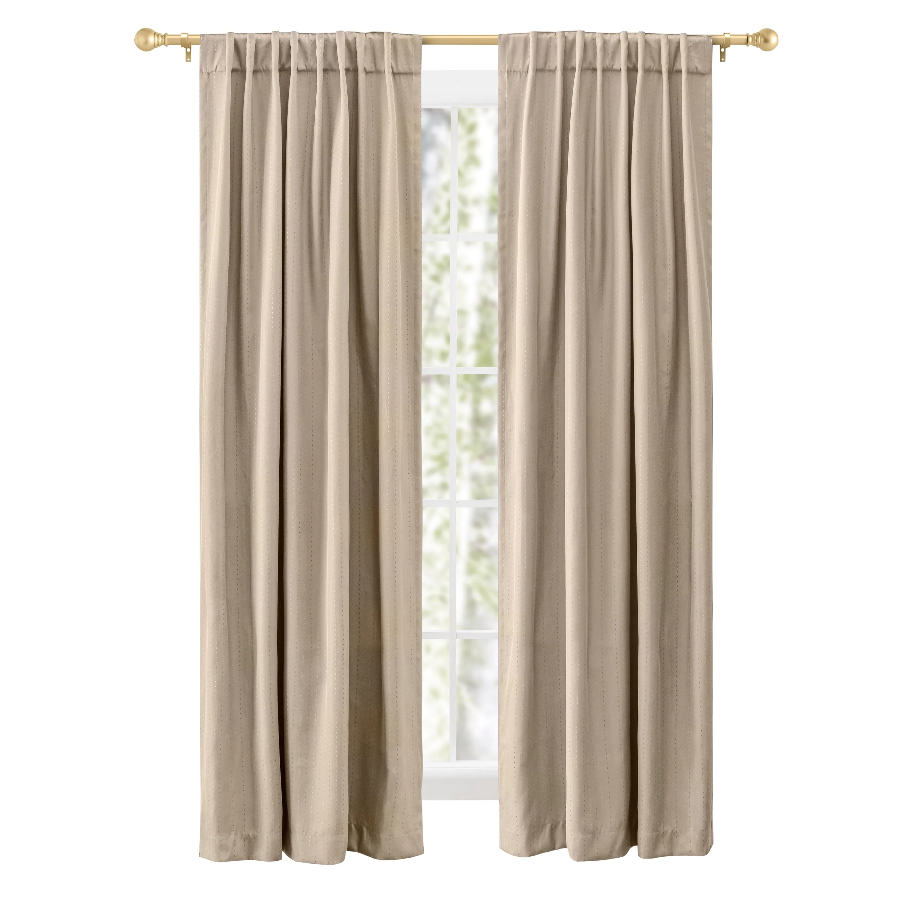 Grand Pointe Premium Dotted Rod Pocket w/Back tabs Curtain Panel