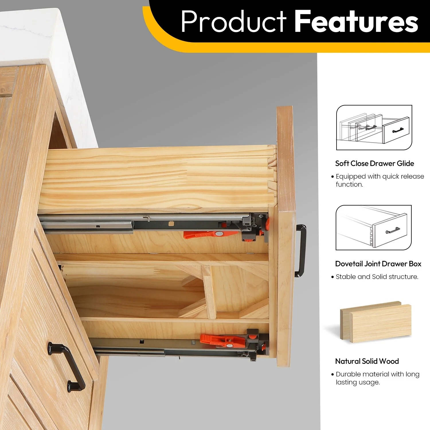 Leon 24 in. Single Bathroom Vanity with Composite Stone Top