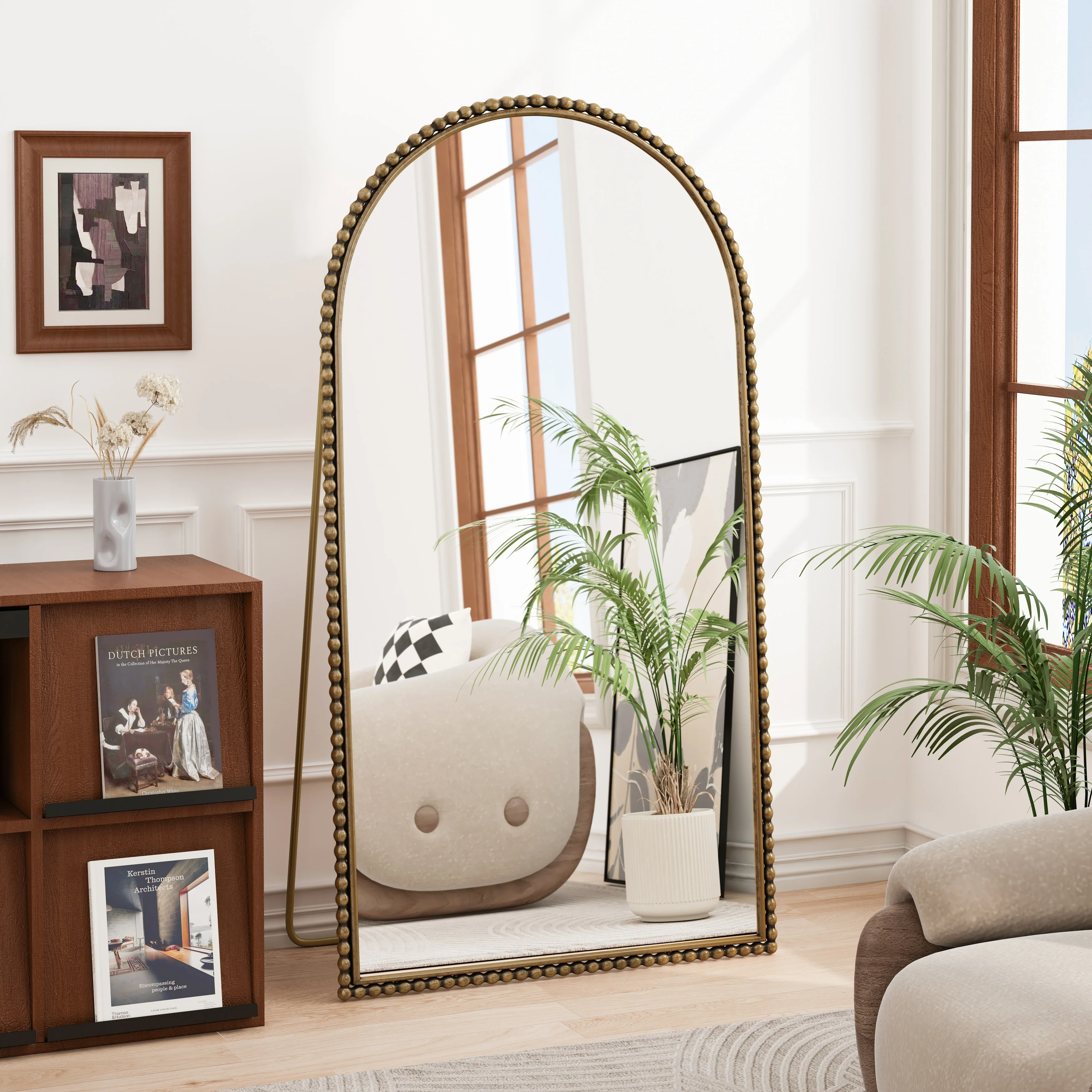 Iron Arch Retro Full Length Mirror with Supporting Feet