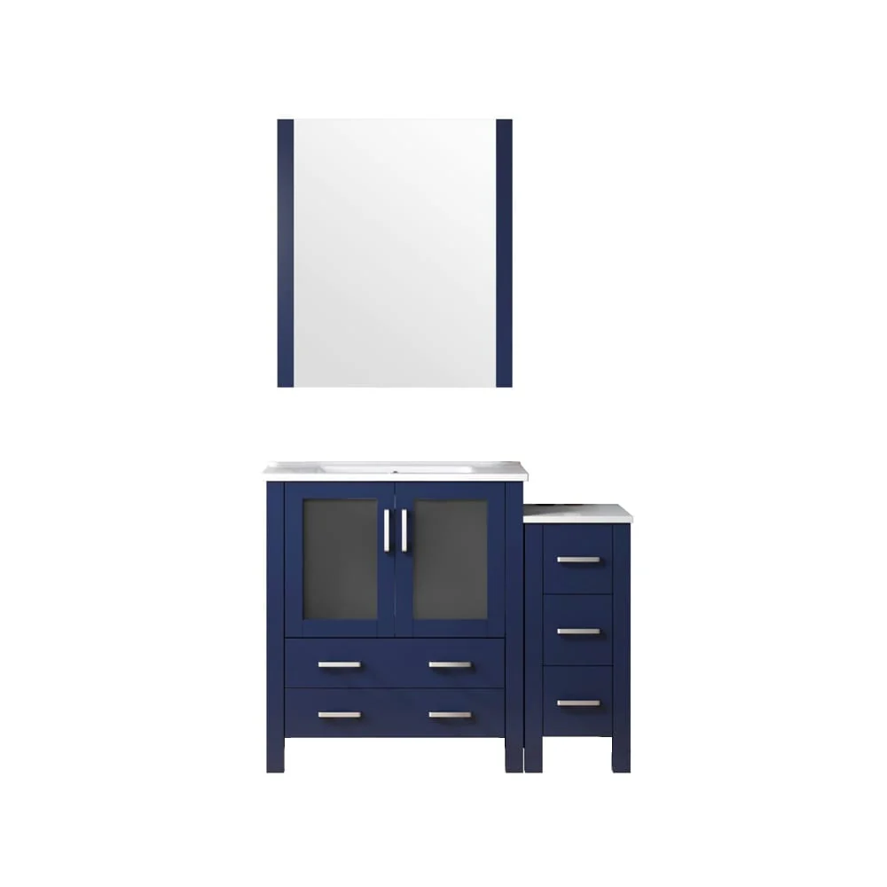 Volez Bath Vanity with Side Cabinet and Mirror