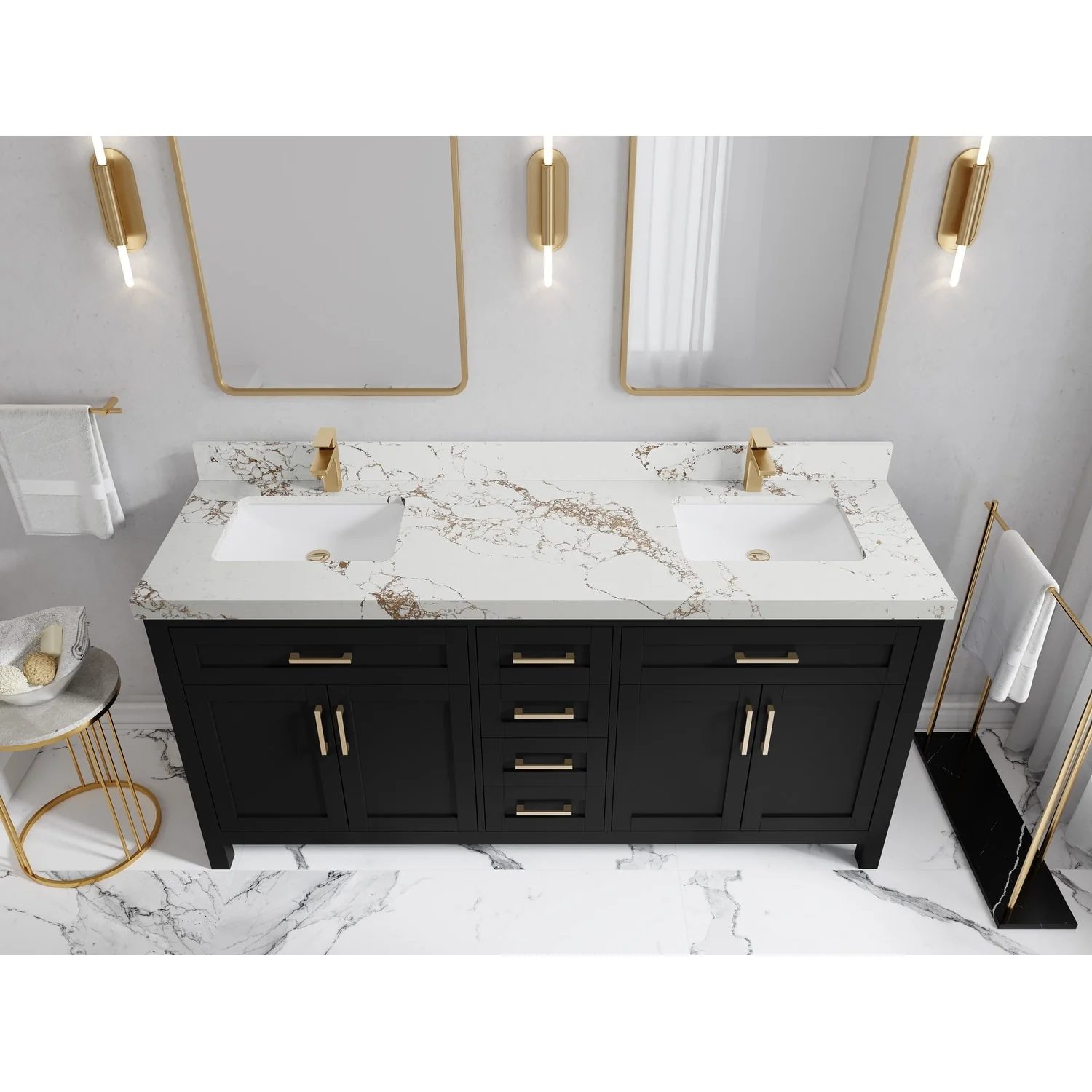 Willow Collections 72 in. W x 22 in. D Cambridge Double Sink Bathroom Vanity with Countertop