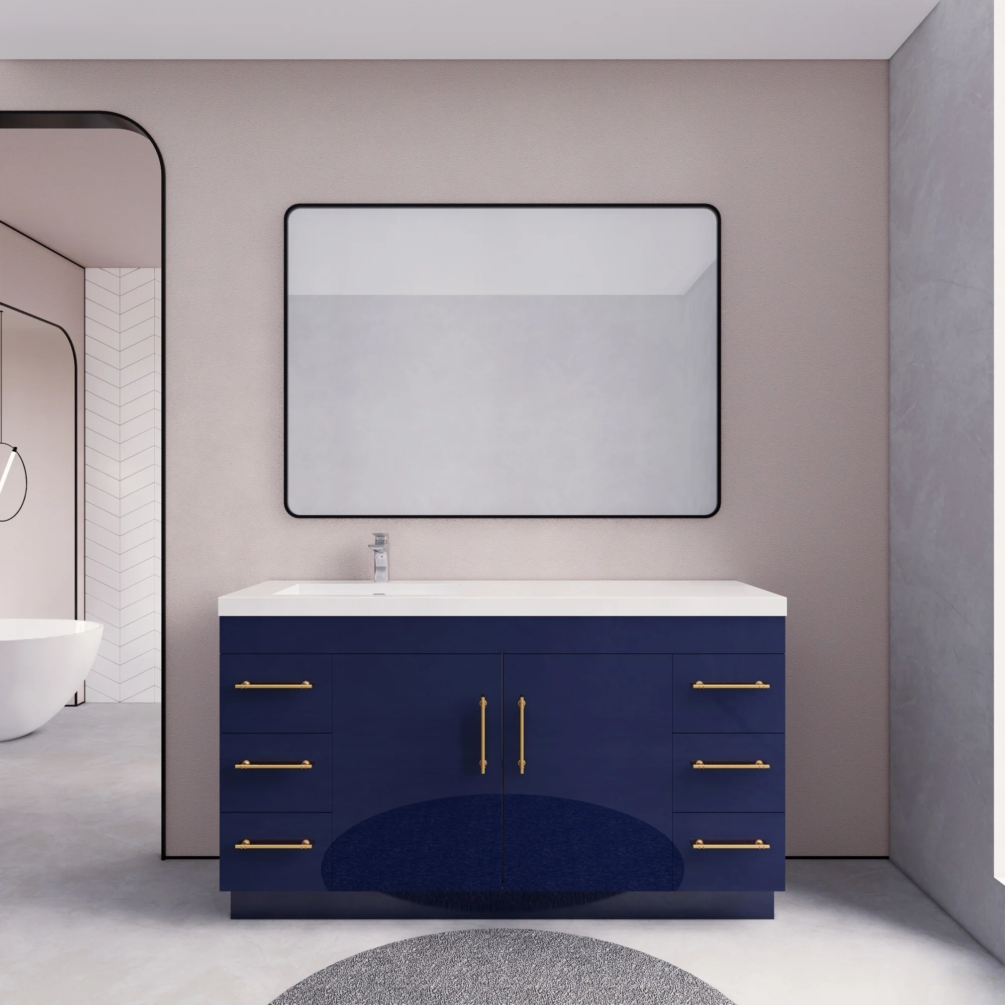 Eliza 60'' Freestanding Vanity with Single Sink on the Left