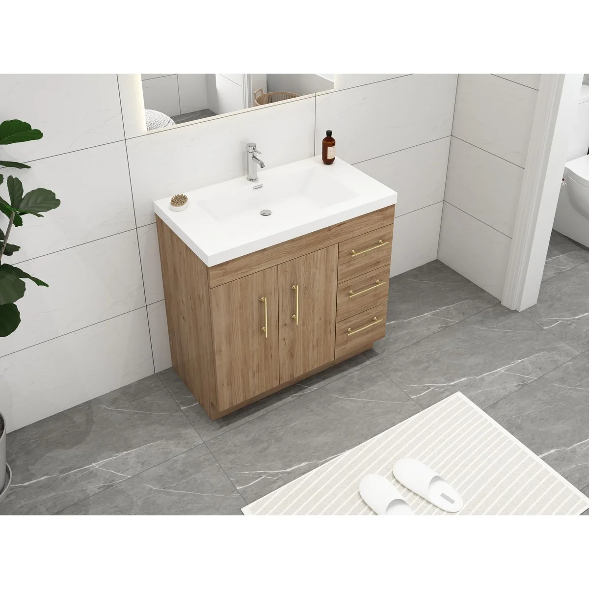 Eliza 36 Freestanding Vanity (Right Drawers) with Single Sink