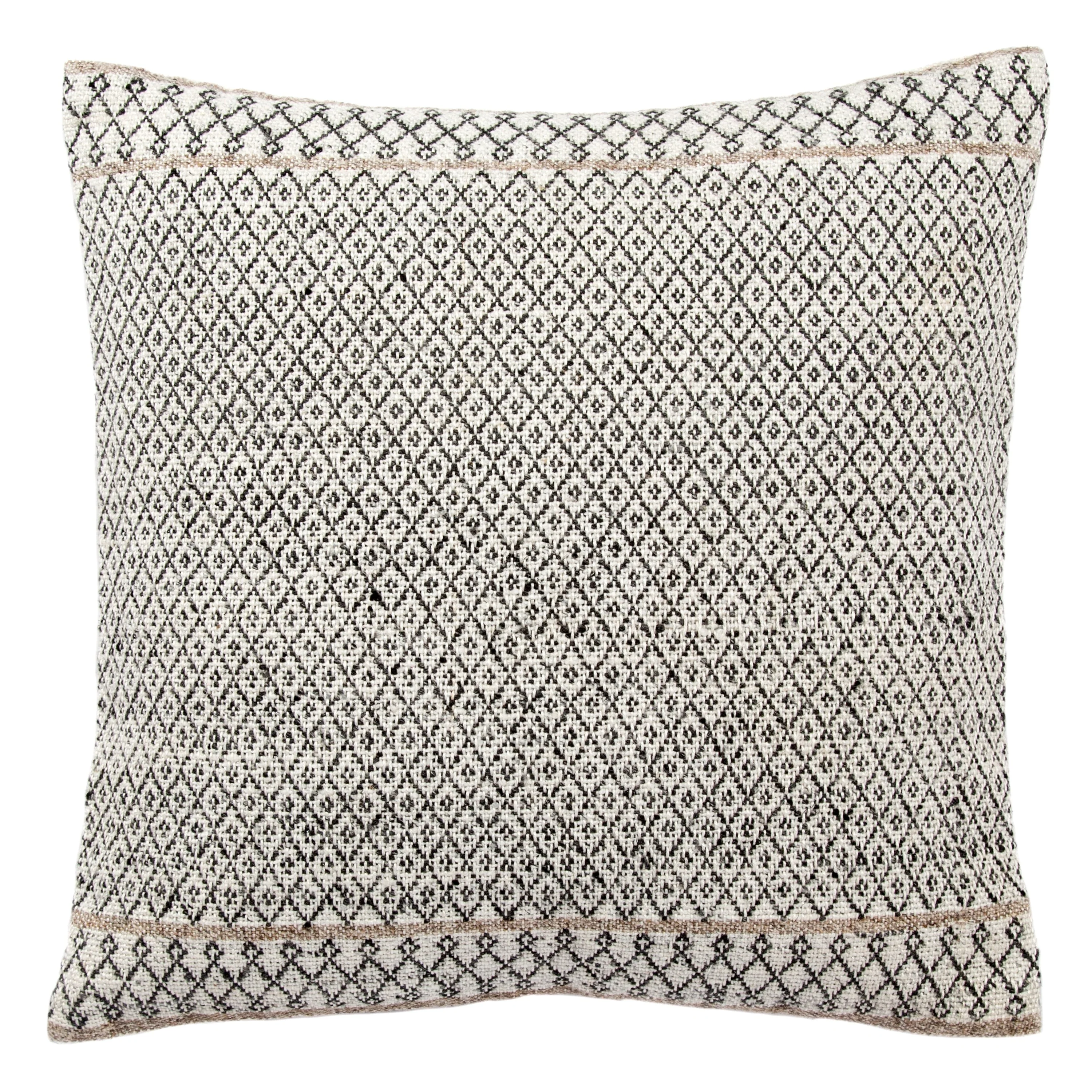 Tribal Pattern Ivory/Black Throw Pillow