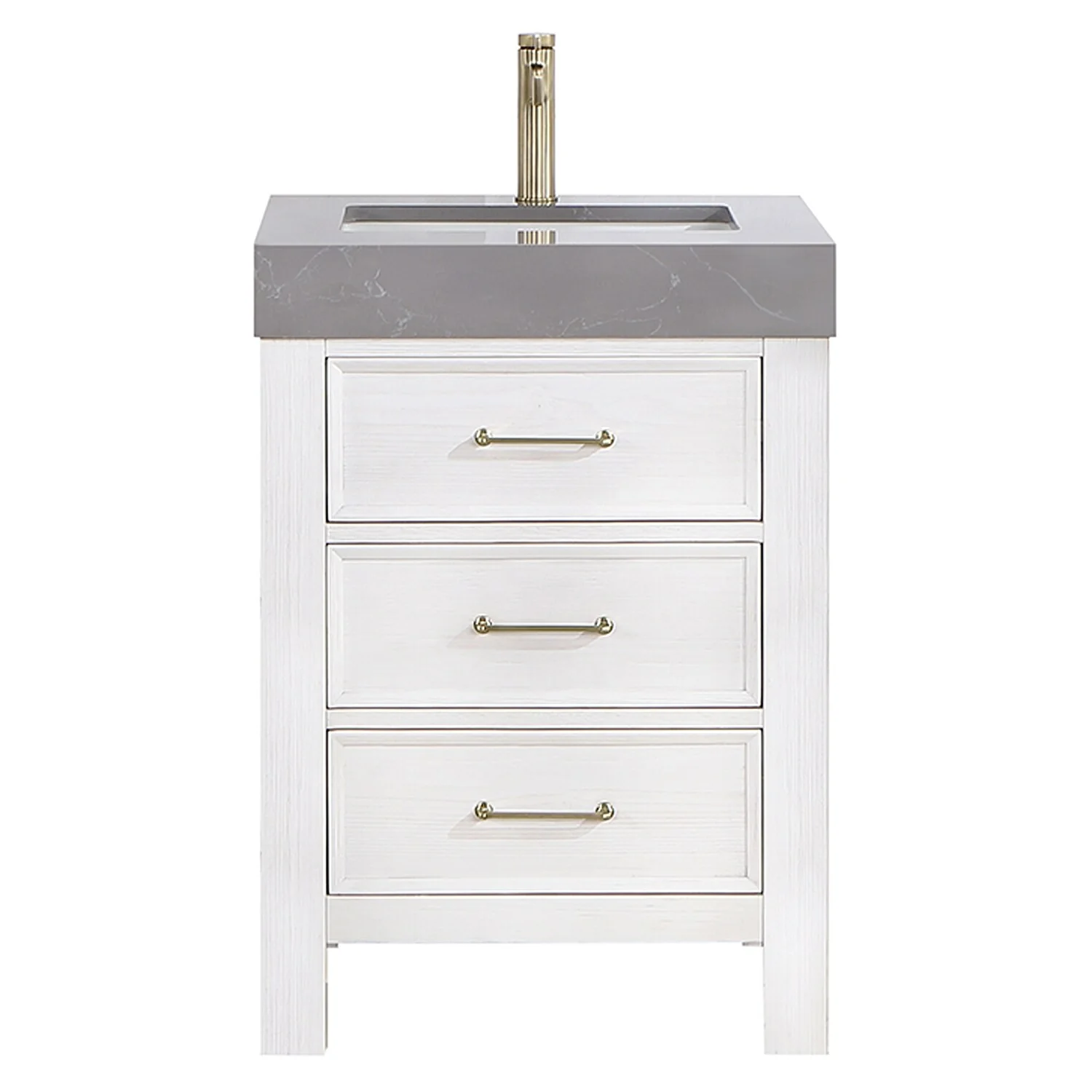 Leon 24 in. Single Bathroom Vanity with Composite Stone Top