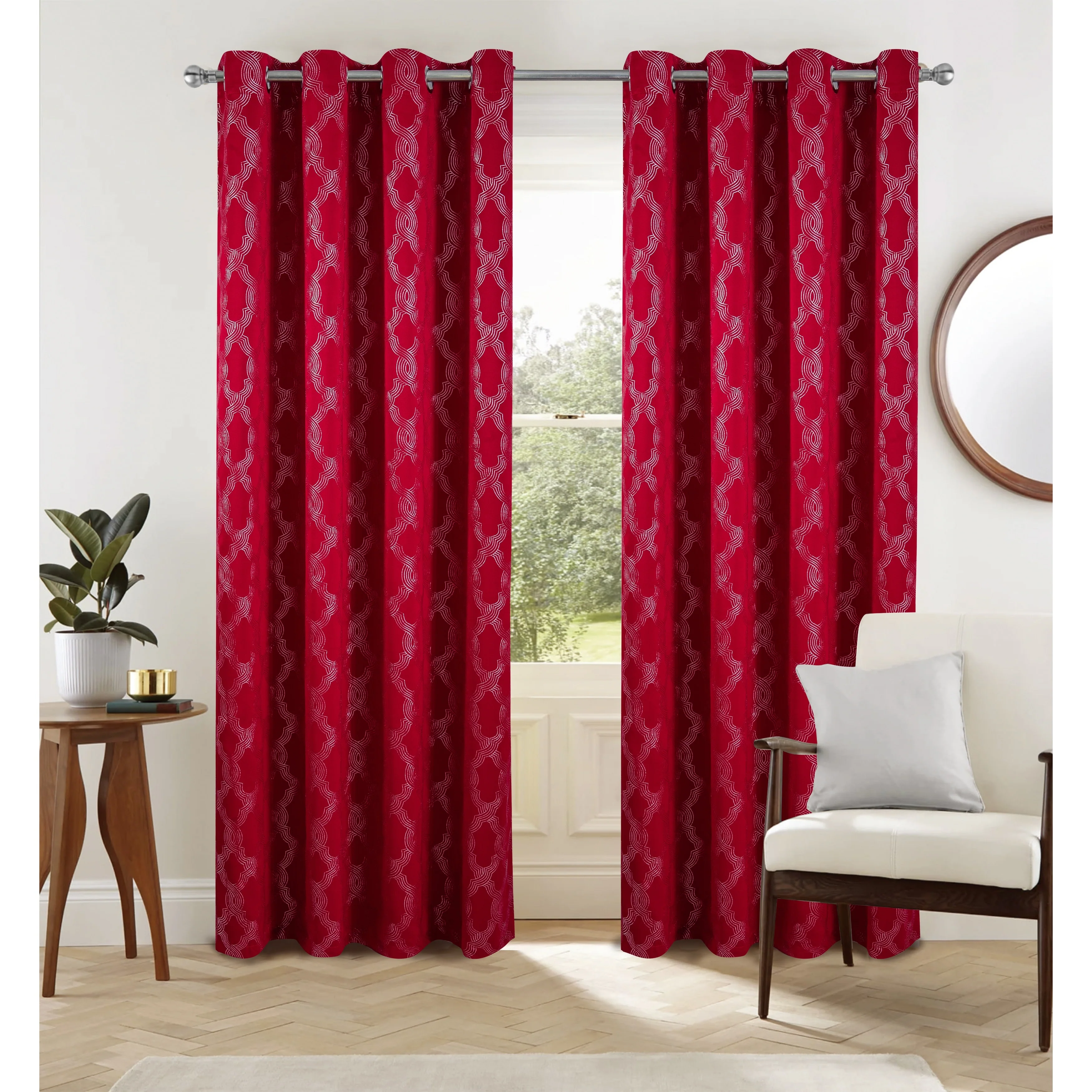 Jansen Geometric Blackout Window Curtain Panel 90 inches