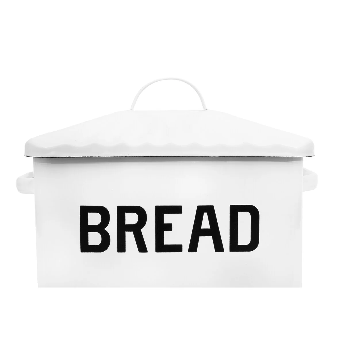 Enameled Metal Bread Box with