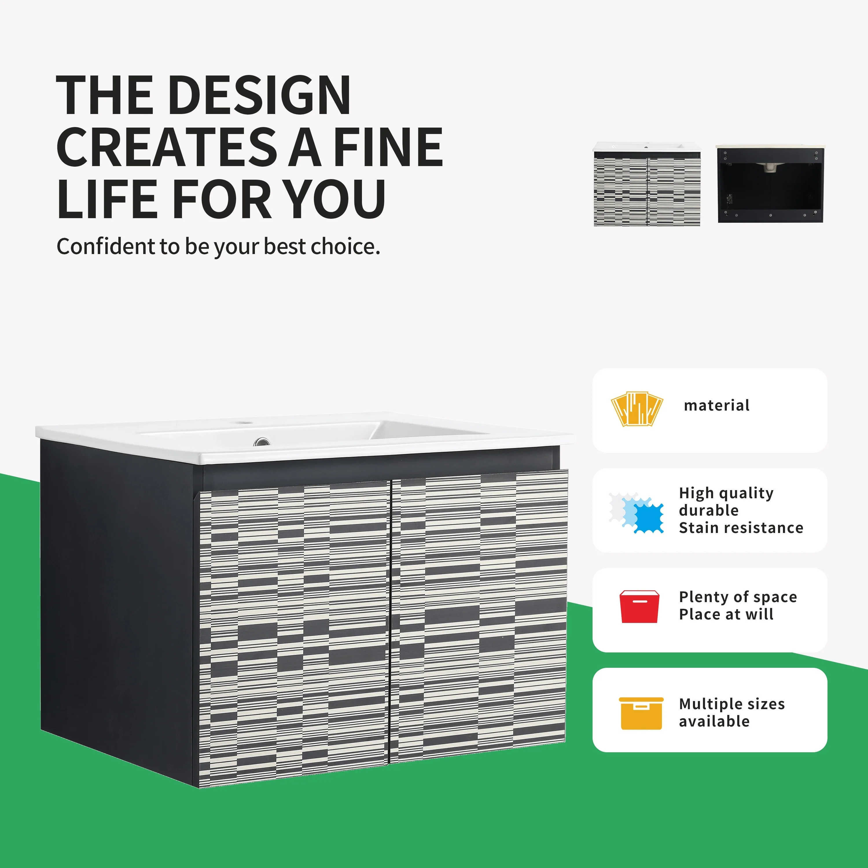 BNK 24/30/48 Inch Double Sink Bathroom Vanity with Soft Close Door