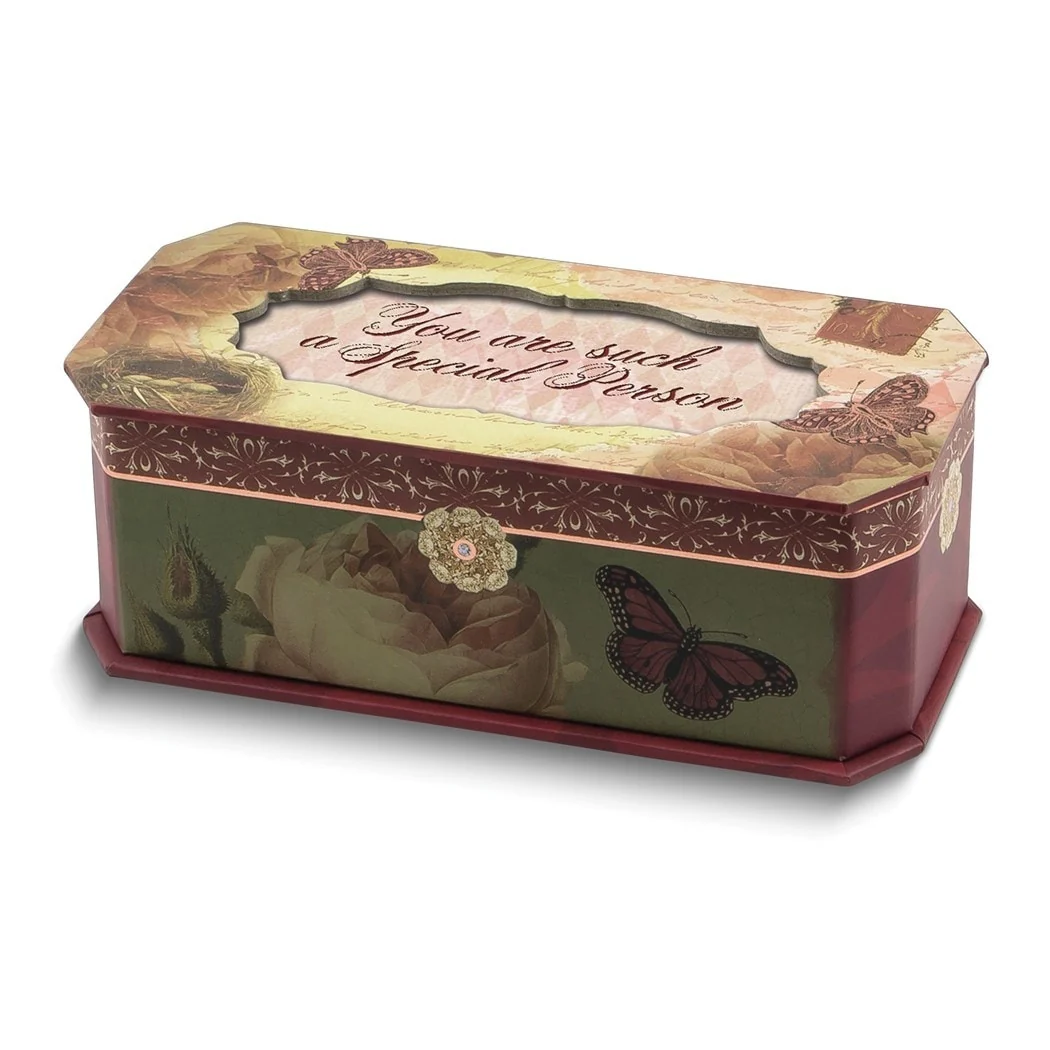 Curata Vintage Rose Petite You Are Such a Special Person Musical Jewelry Box (Plays Wonderful World)