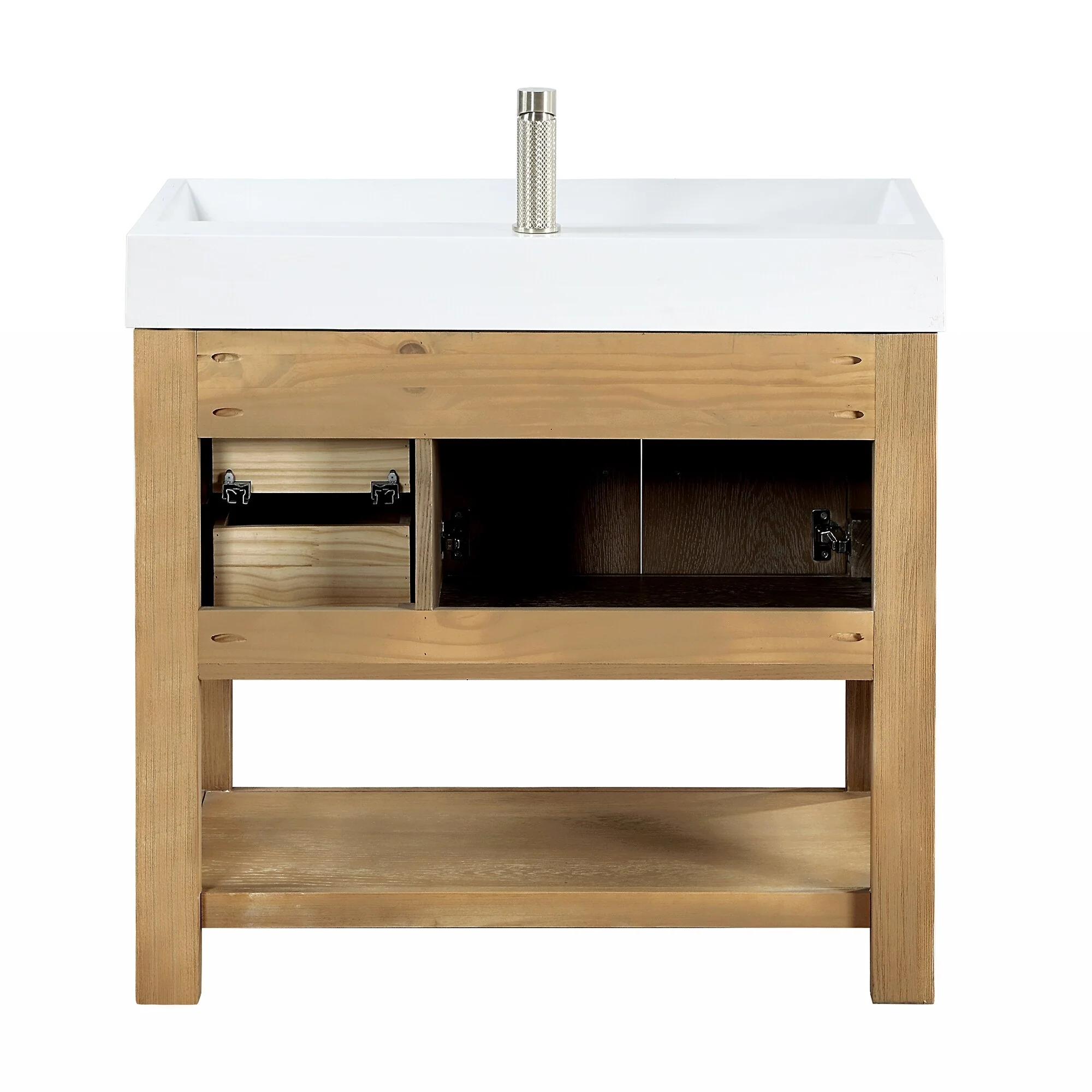 Vera Bath Vanity with Integrated Stone Sink Top and Mirror