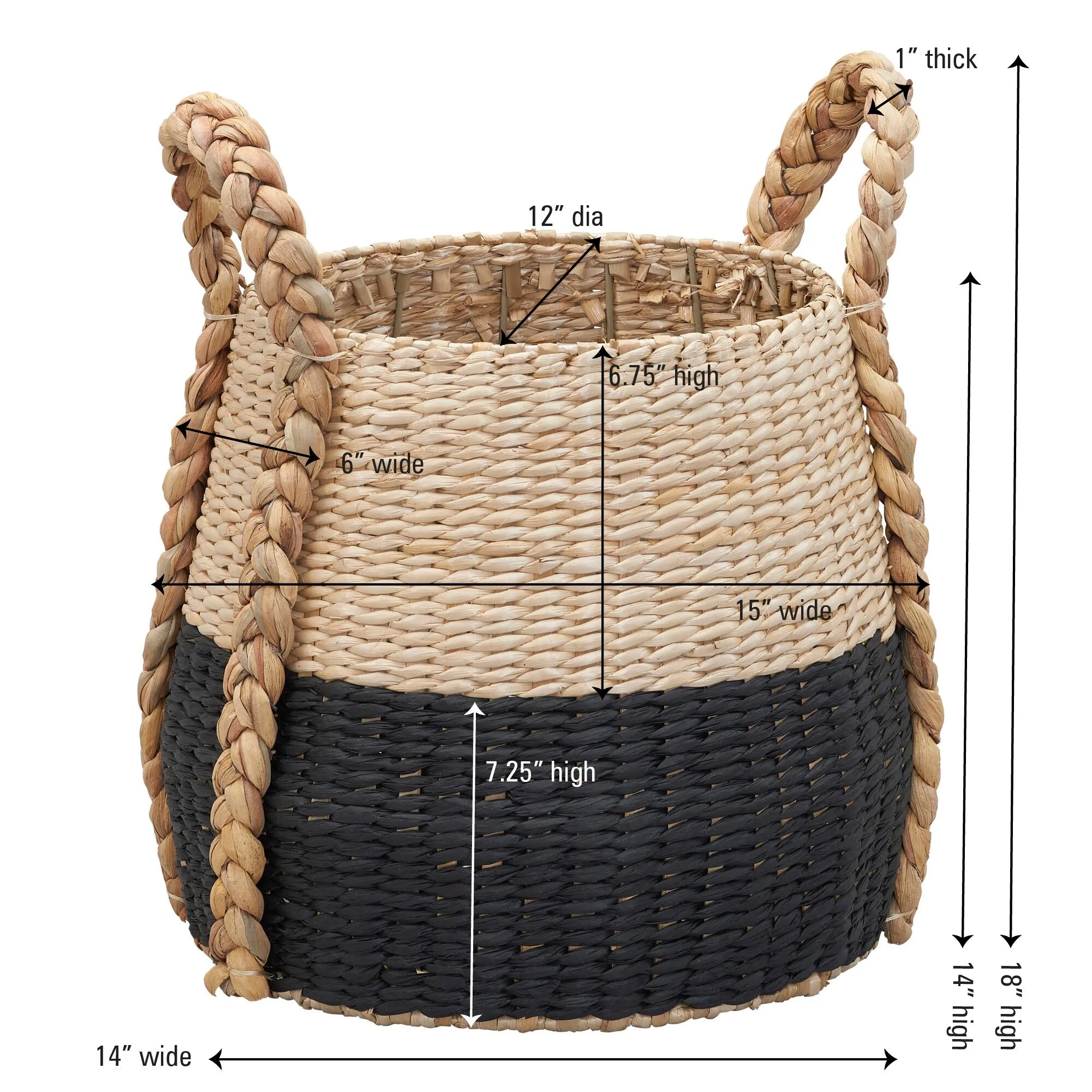 Household Essentials Cattail and Paper Terra Basket - 13.8