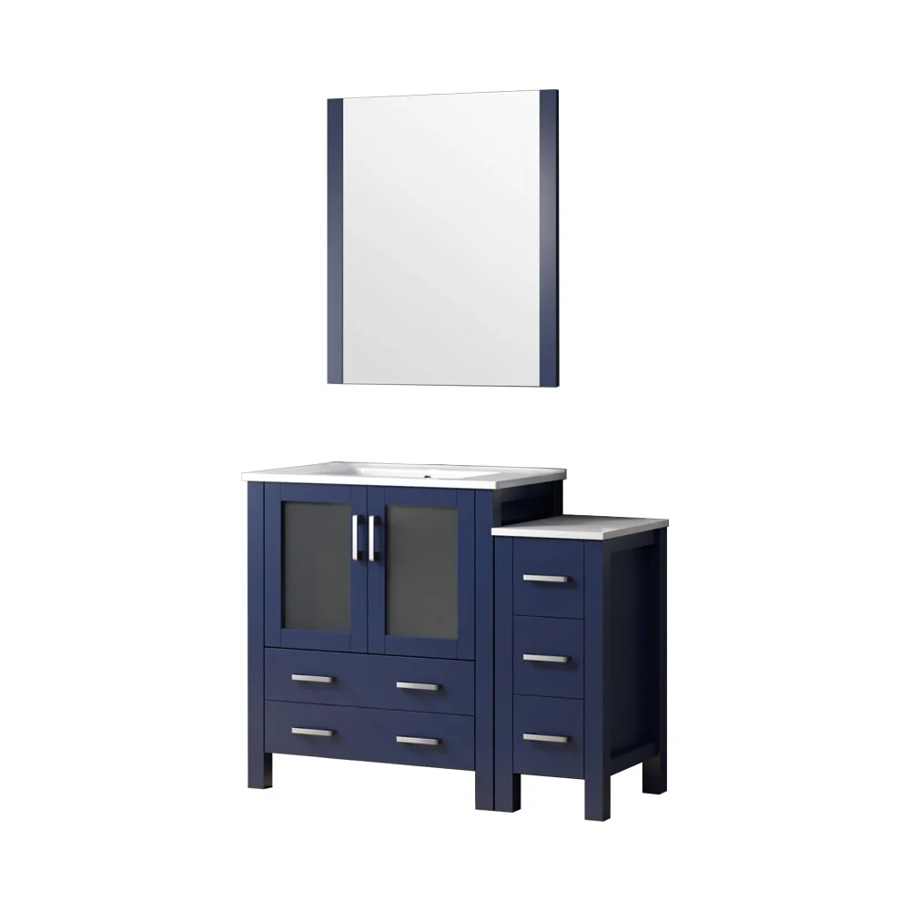 Volez Bath Vanity with Side Cabinet and Mirror