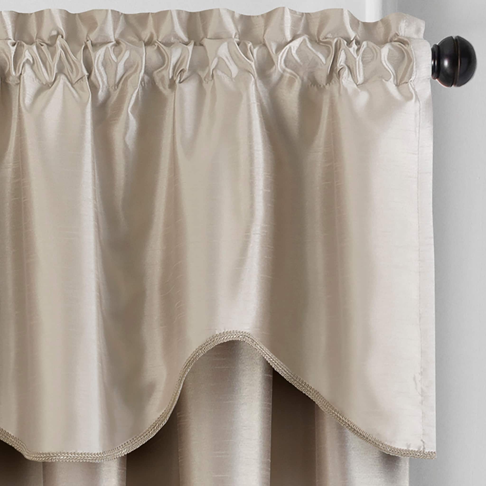 Gracewood Hollow Foster Faux Silk Scalloped Window Valance - 50