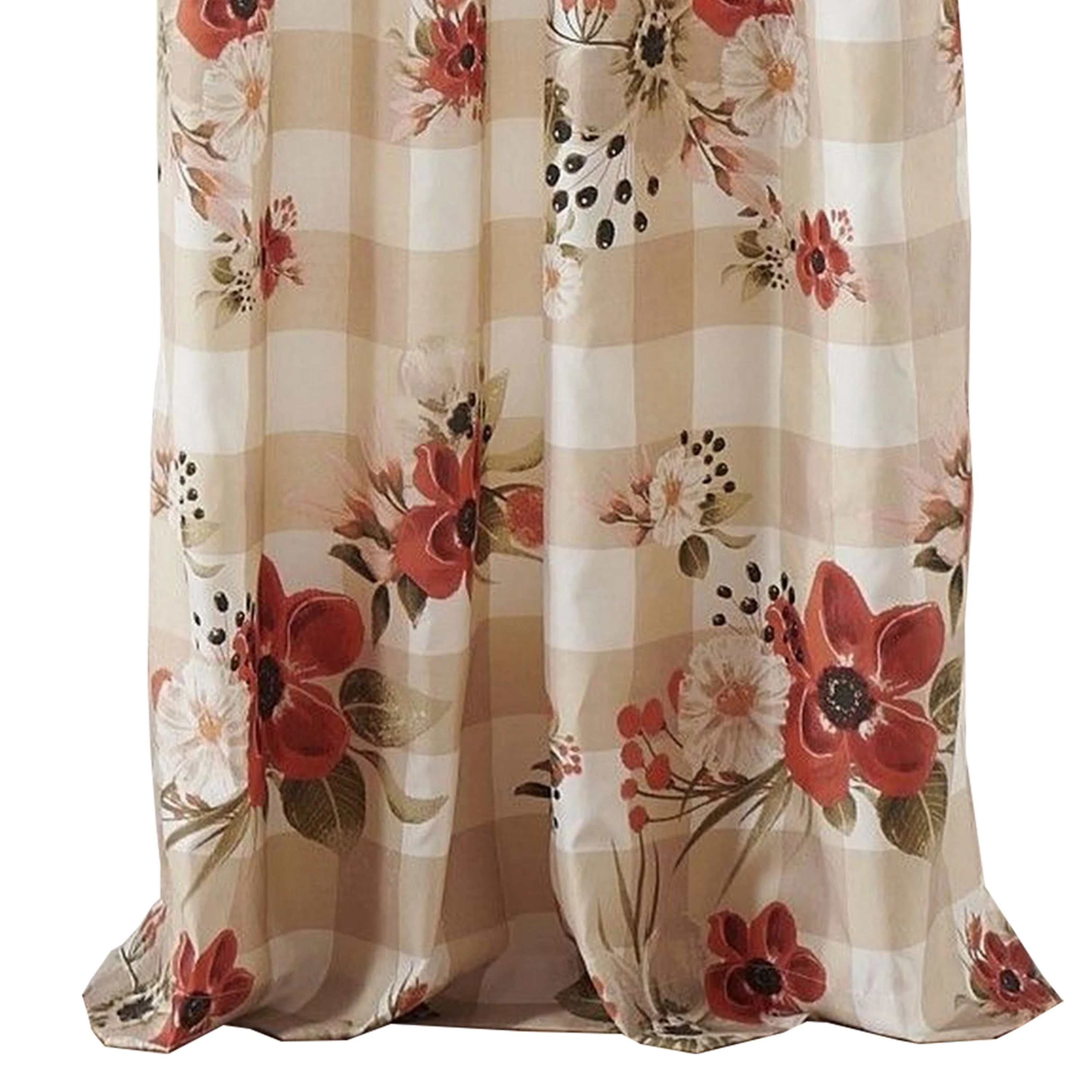 Lire 4 Piece Window Curtain Panel Set, Floral Print, Modern Multicolor