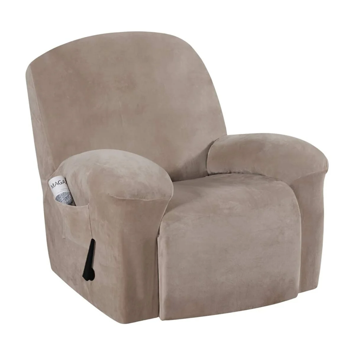 Enova Home Real Velvet Spandex Recliner Chair Slipcover with Elastic Bottom Side Pocket