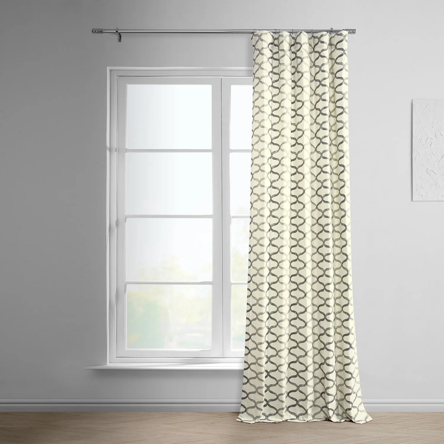 Exclusive Fabrics Illusions Geometric Grace Cotton Room Darkening Curtain (1 Panel)