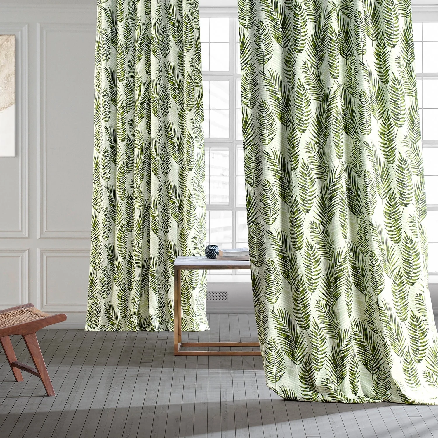 Exclusive Fabrics Ginsberg Modern Botanical Printed Cotton Room Darkening Curtains - Single Panel (1 Panel)