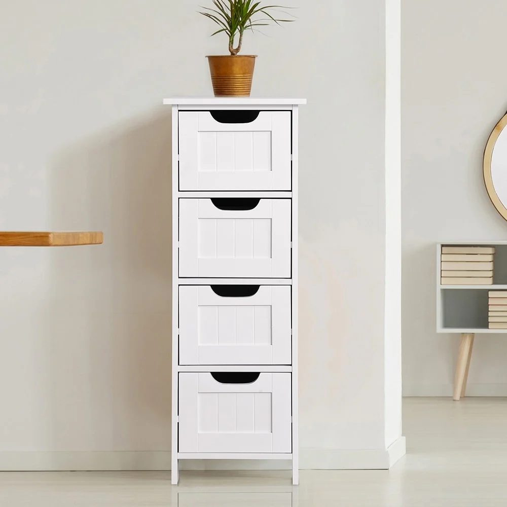 4-Drawer Slim Bathroom Storage Cabinet