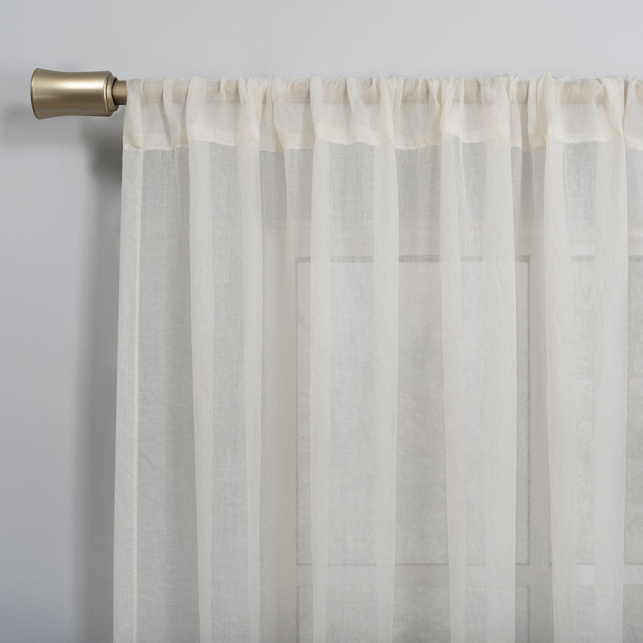 No. 918 Ladonna Crushed Texture Semi-Sheer Rod Pocket Curtain Panel, Single Panel