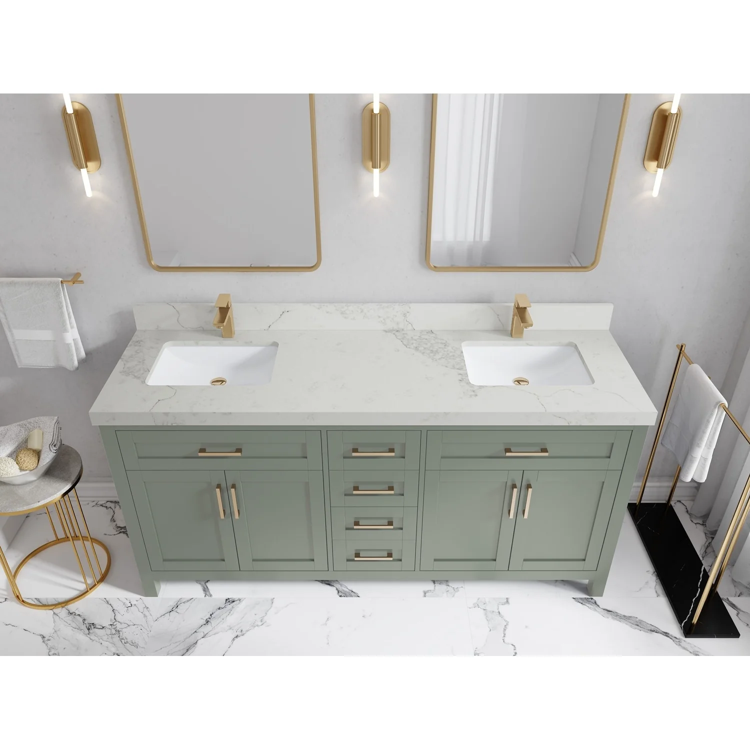 Willow Collections 72 in. W x 22 in. D Cambridge Double Sink Bathroom Vanity with Countertop