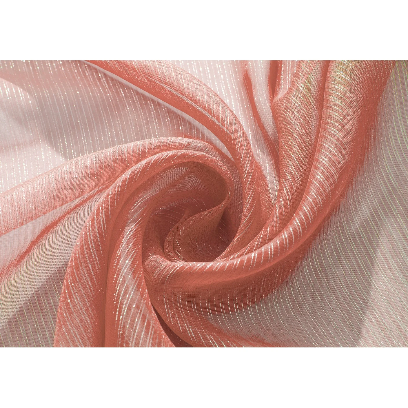 Lonnie Metallic Stripe Sheer Window Curtain Panel 90 inch