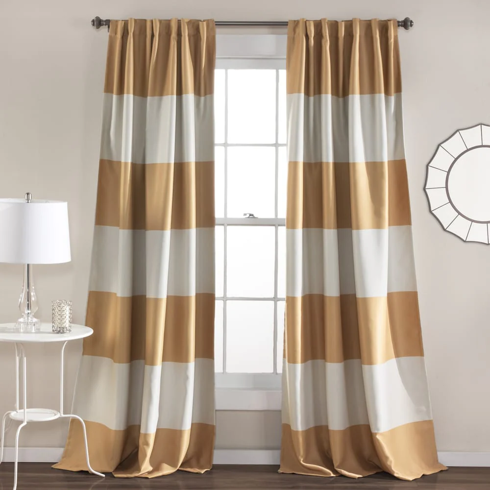 Lush Decor Montego Striped Curtain Panel Pair - 52