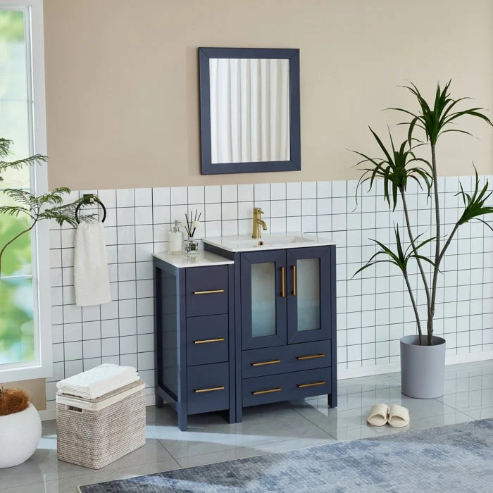 Vanity Art 36-Inch Single Sink Bathroom Vanity with Top & Free Mirror - 36 X 18.1 X 35.8