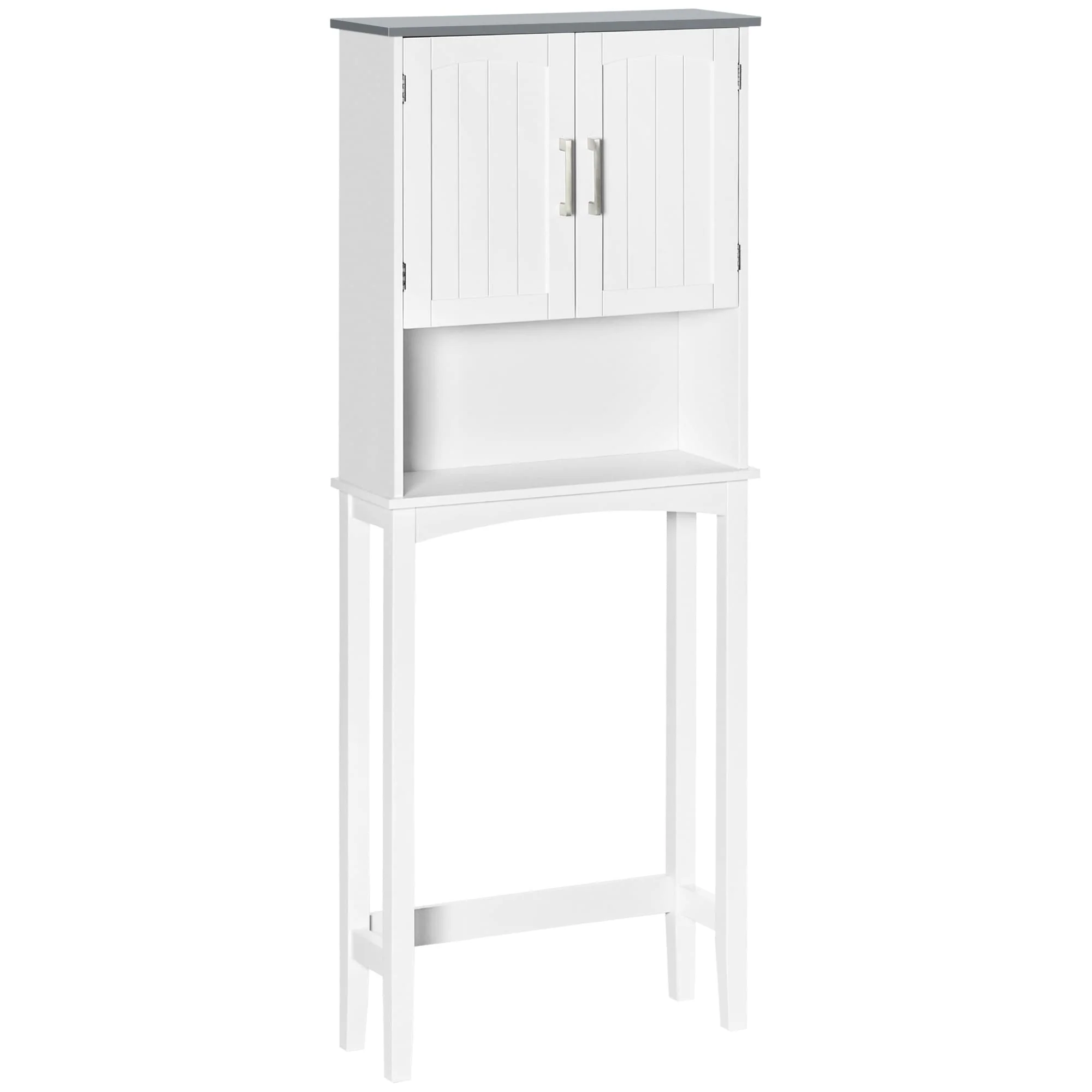 kleankin Modern Over The Toilet Storage Cabinet, Double Door Over Toilet Bathroom Organizer
