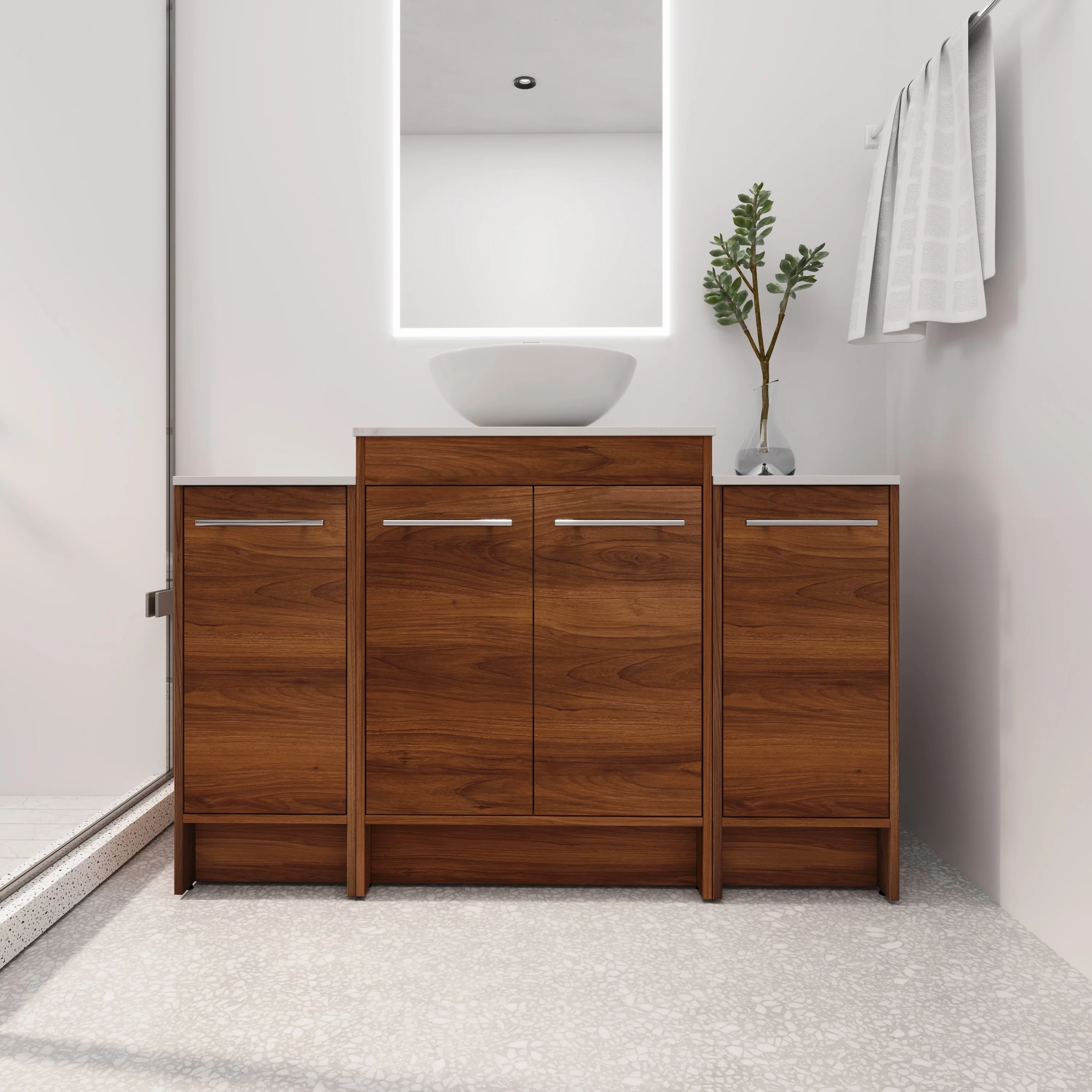 BNK 24/36/48/60 Inch Bathroom Vanity with Sink, Freestanding Bathroom Vanity with Soft Close Doors and Adjustable Shelf